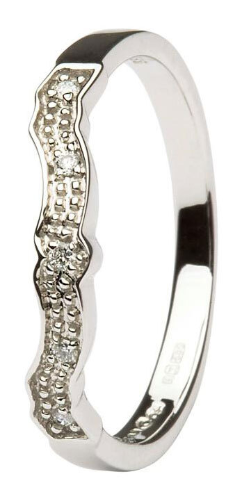 14K White Gold Sapphire Claddagh Engagement Ring,… | My Irish Jeweler