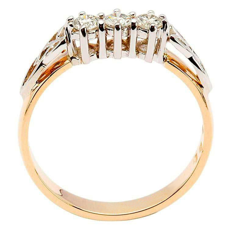 14k gold ring with 3 deals diamonds