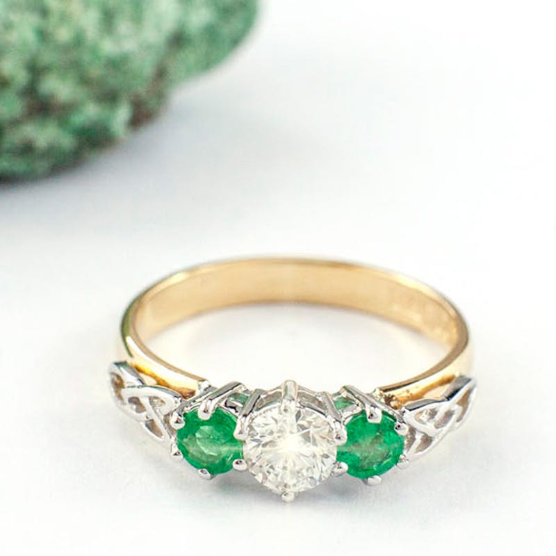 Three Stone Trinity Knot Engagement Ring, From… | My Irish Jeweler