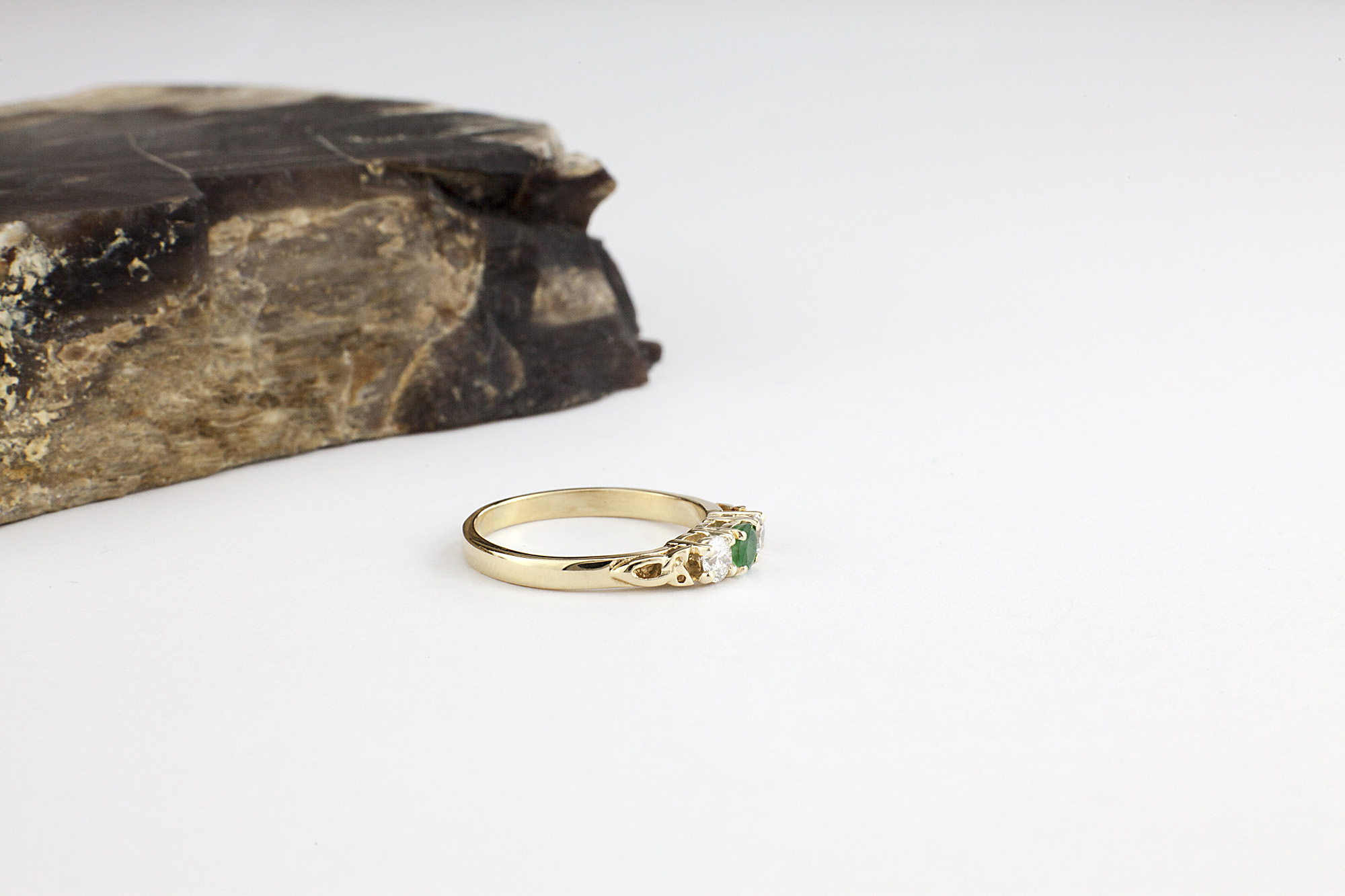 Womens Trinity Knot Engagement Ring in Real 14K Yellow Gold