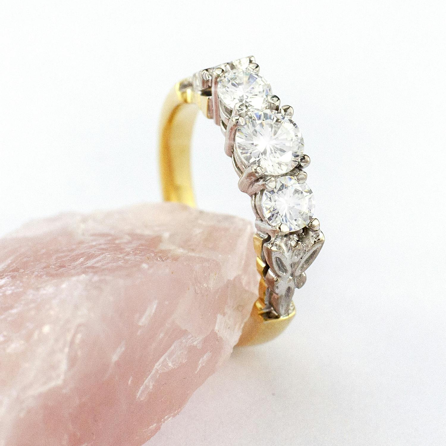 14k Three Stone Trinity Knot Engagement Ring, From… | My Irish Jeweler