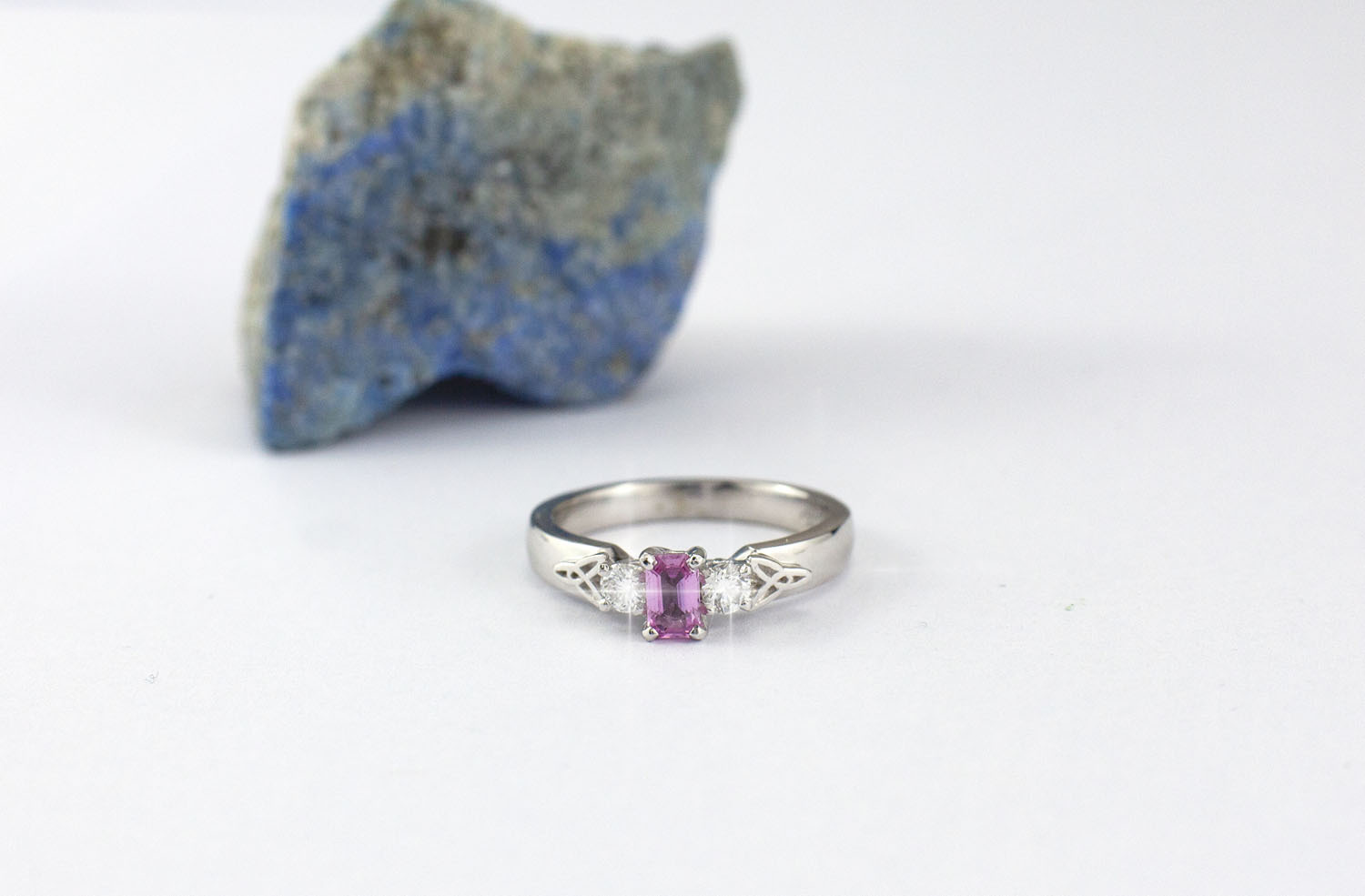 Real White Gold Trinity Knot Engagement Ring For Women