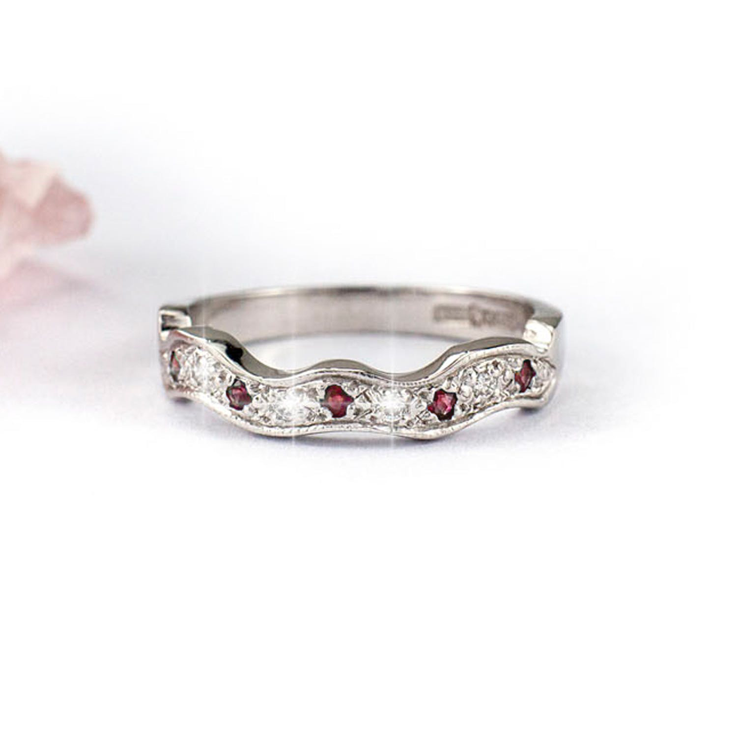 Flower 2Ct Ruby Diamond Ring 100% Real 925 sterling silver Party Wedding  band Rings for Women Bridal Promise Jewelry Gift