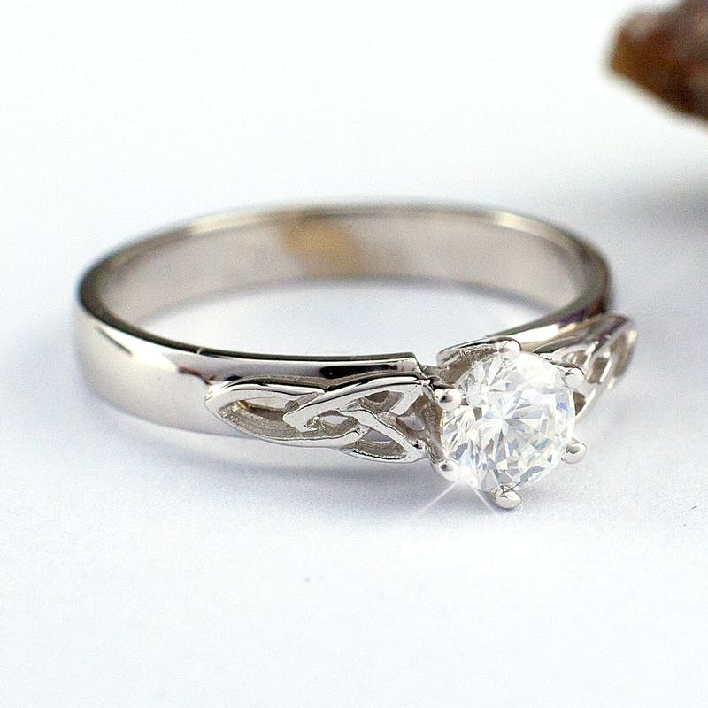 Trinity Knot Diamond Solitaire Ring
