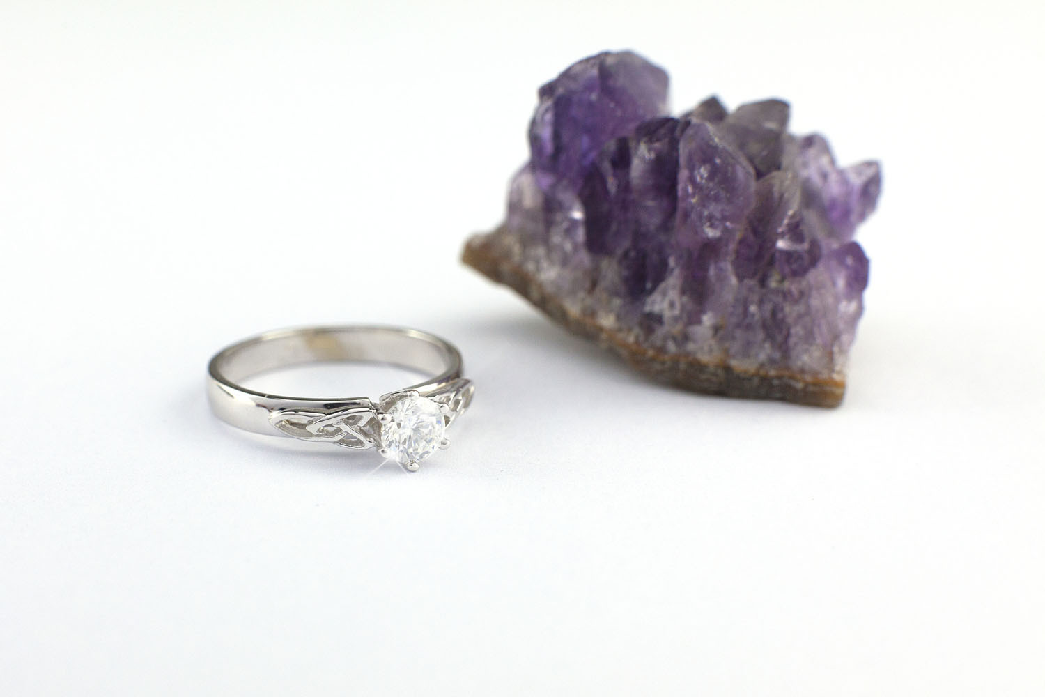 Gorgeous White Gold Trinity Knot Ring For Women With a Polished Finish