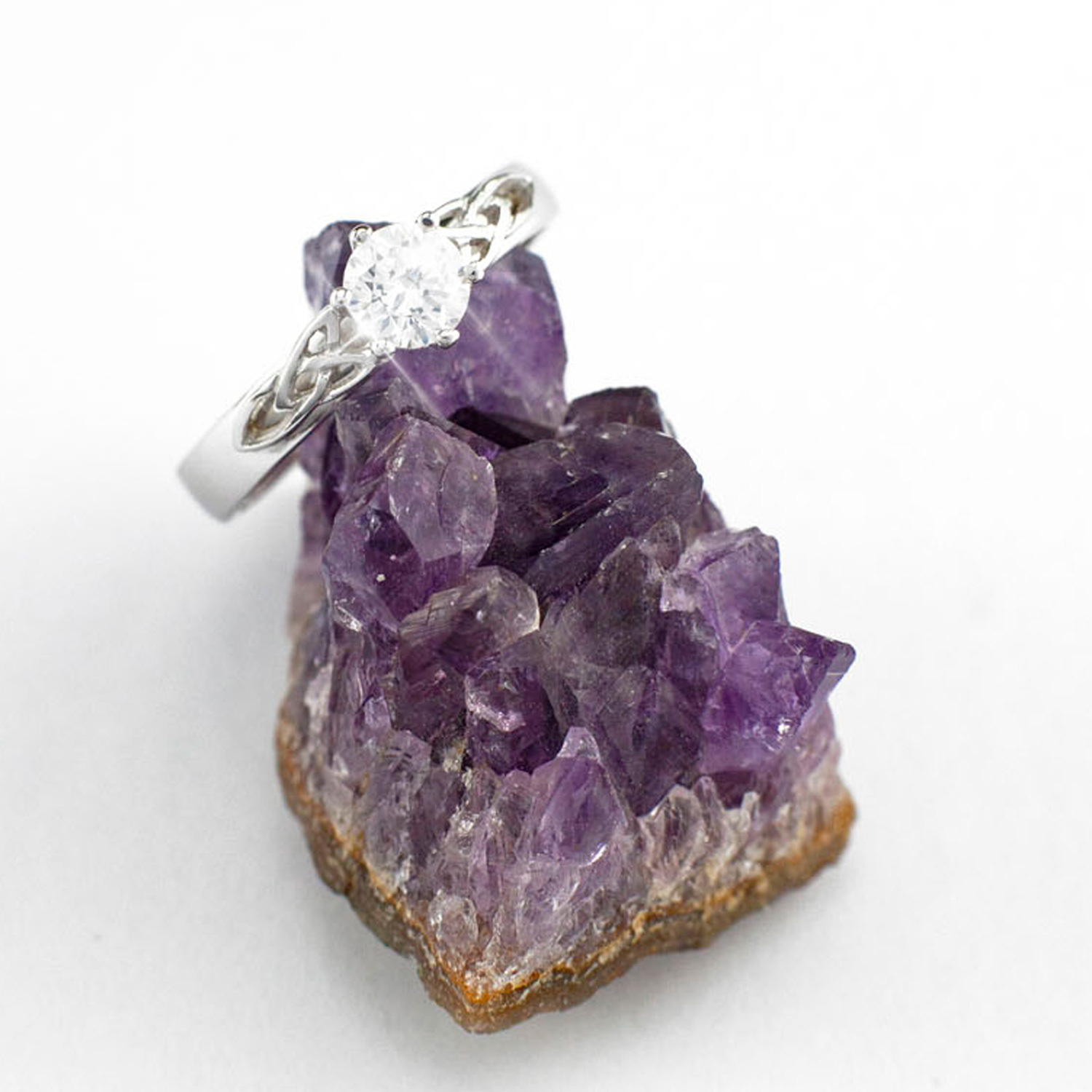 Gorgeous White Gold Trinity Knot 0.50ct Lab Grown Diamond Ring For Women With a Polished Finish