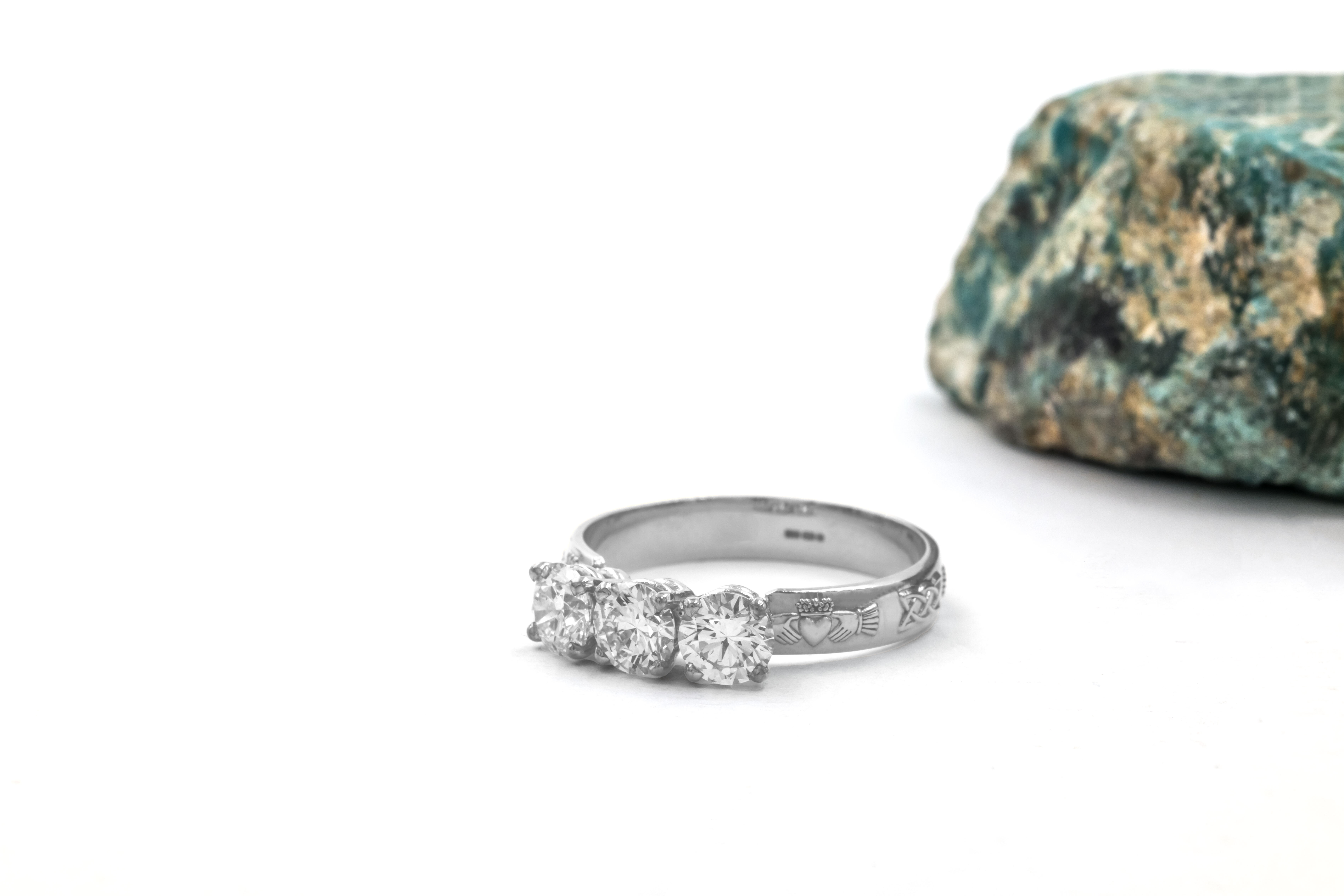 Romantic White Gold Claddagh 0.50ct Lab Grown Diamond Engagement Ring For Women With a Polished Finish