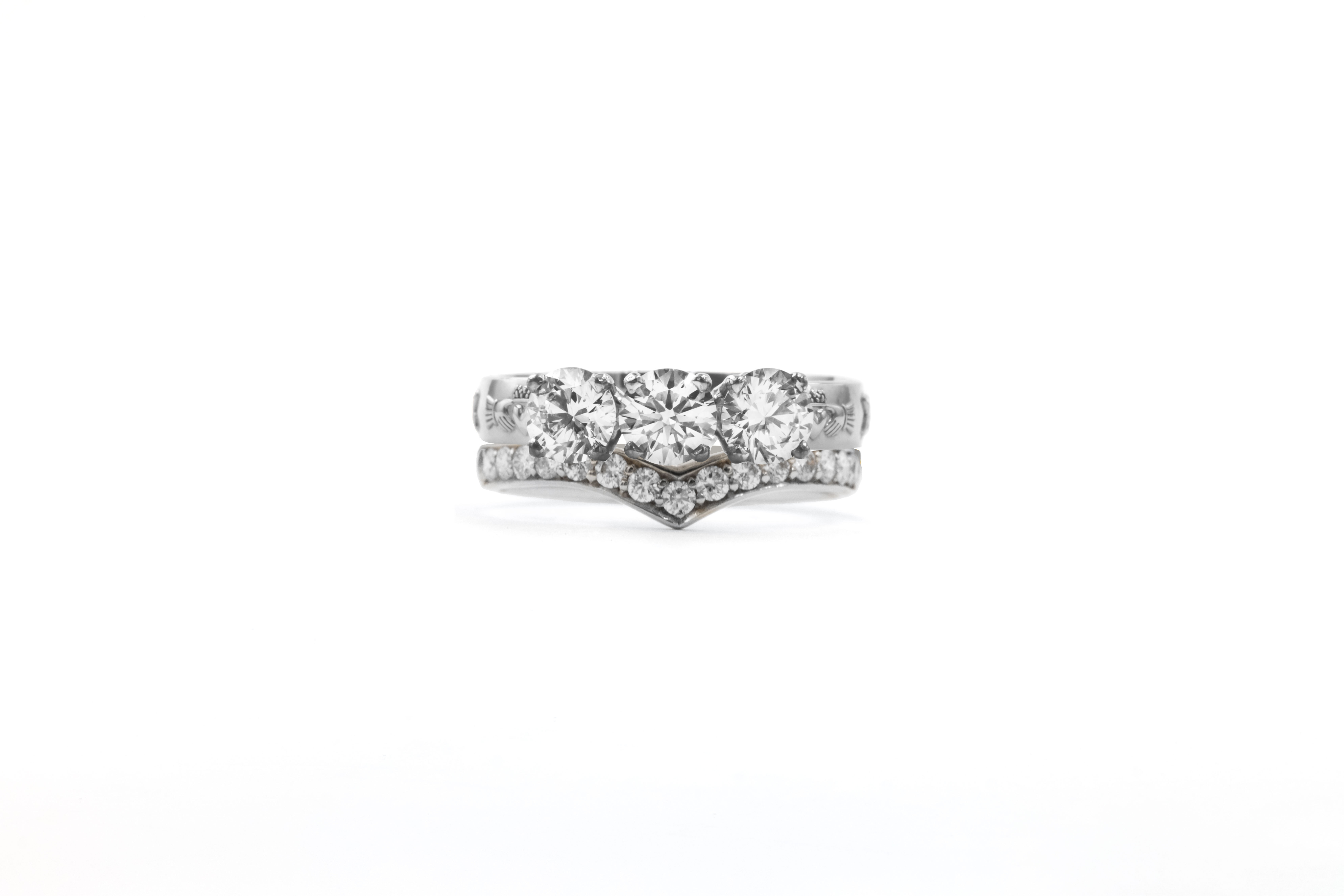 Womens Claddagh 0.50ct Lab Grown Diamond Engagement Ring in White Gold With a Polished Finish