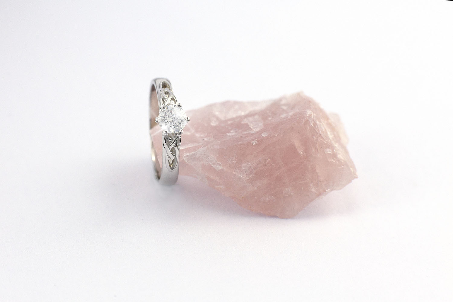 Womens Trinity Knot 0.50ct Lab Grown Diamond Ring in 14K White Gold With a Polished Finish