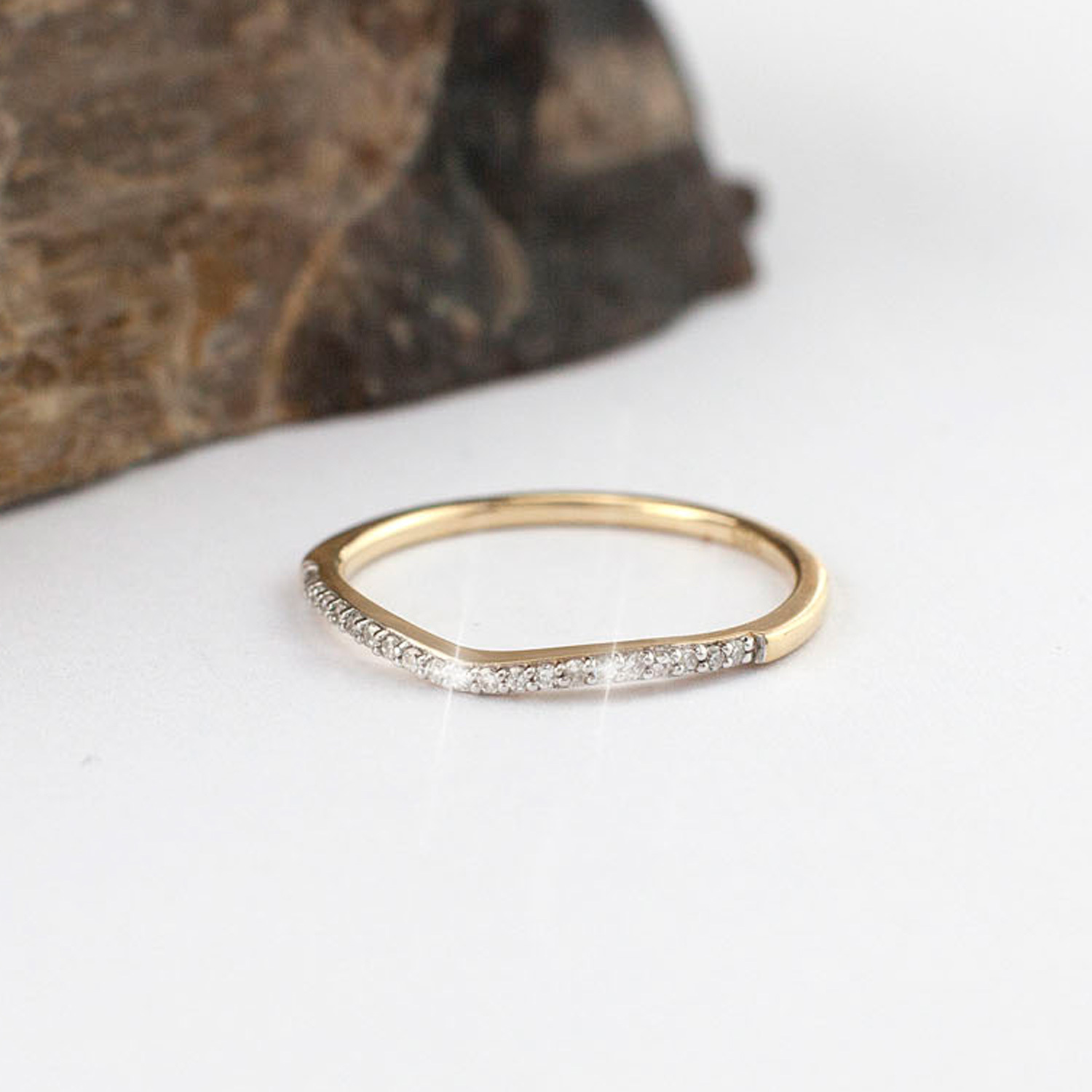 Shaped wedding band sale