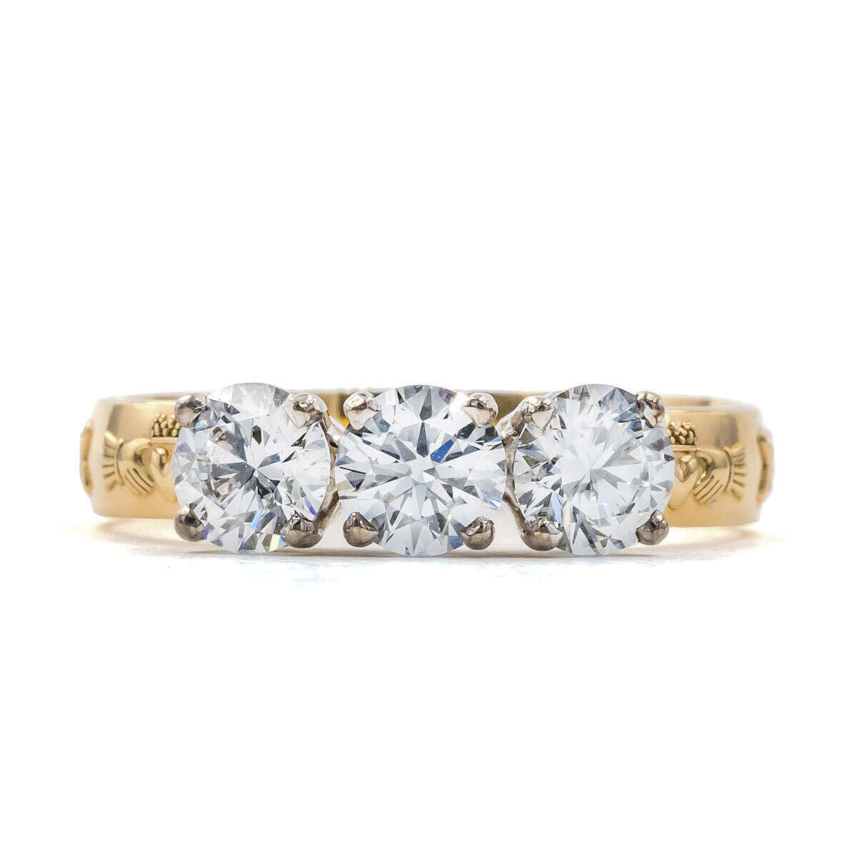 Claddagh Celtic Three Stone Ring