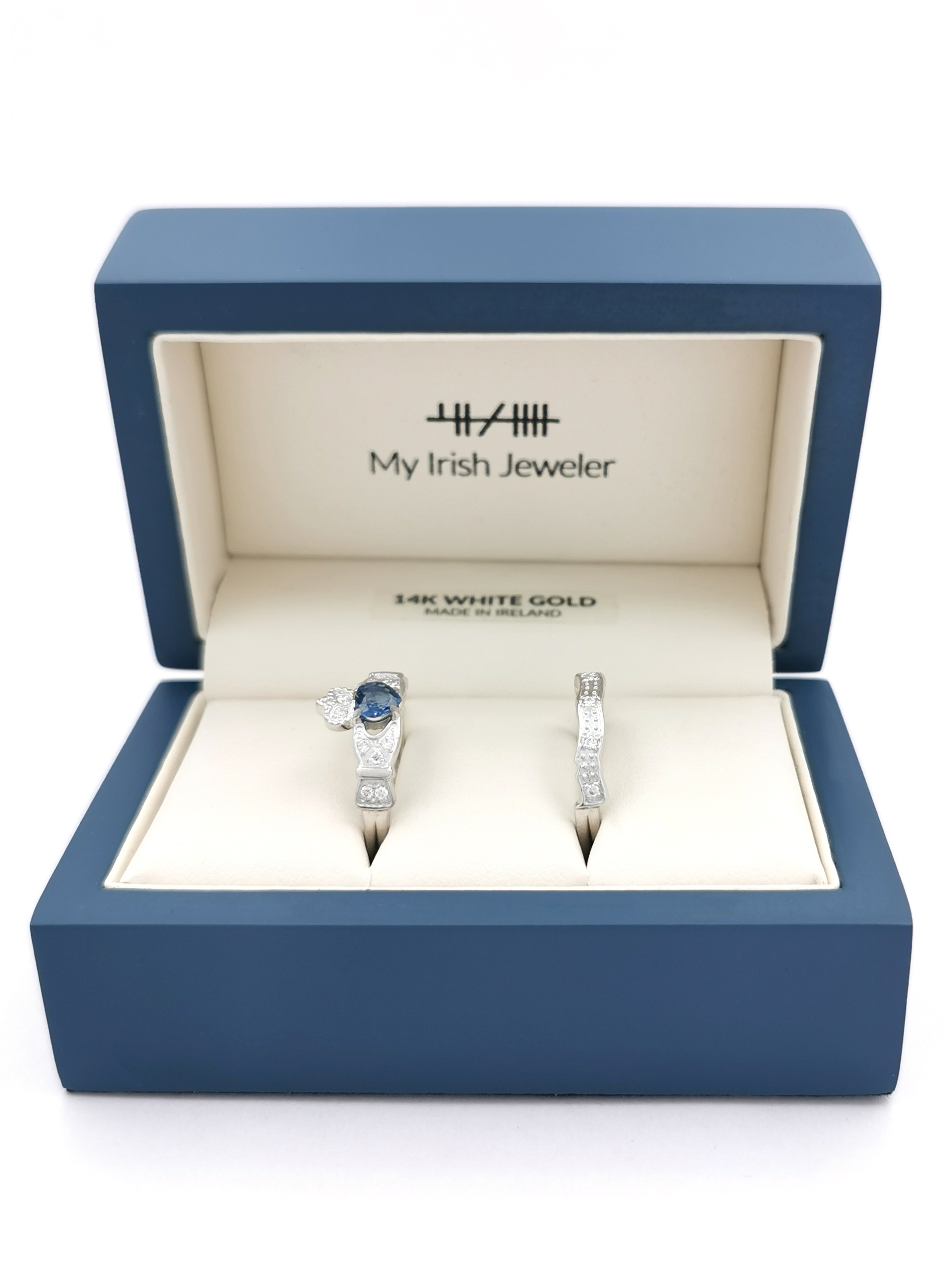 Striking White Gold Claddagh Engagement Ring For Women. In Luxury Packaging.