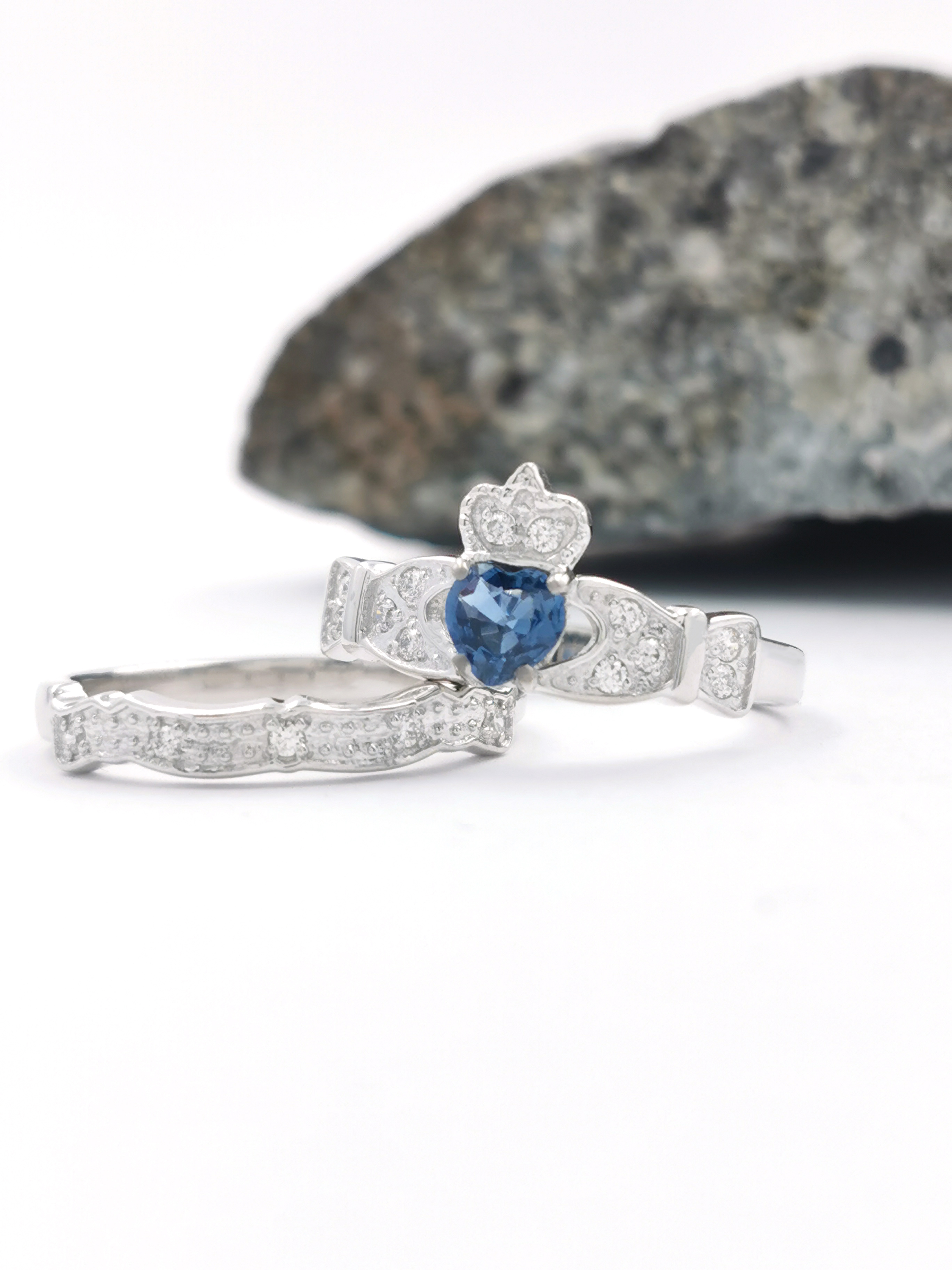 Real White Gold Claddagh Ring For Women