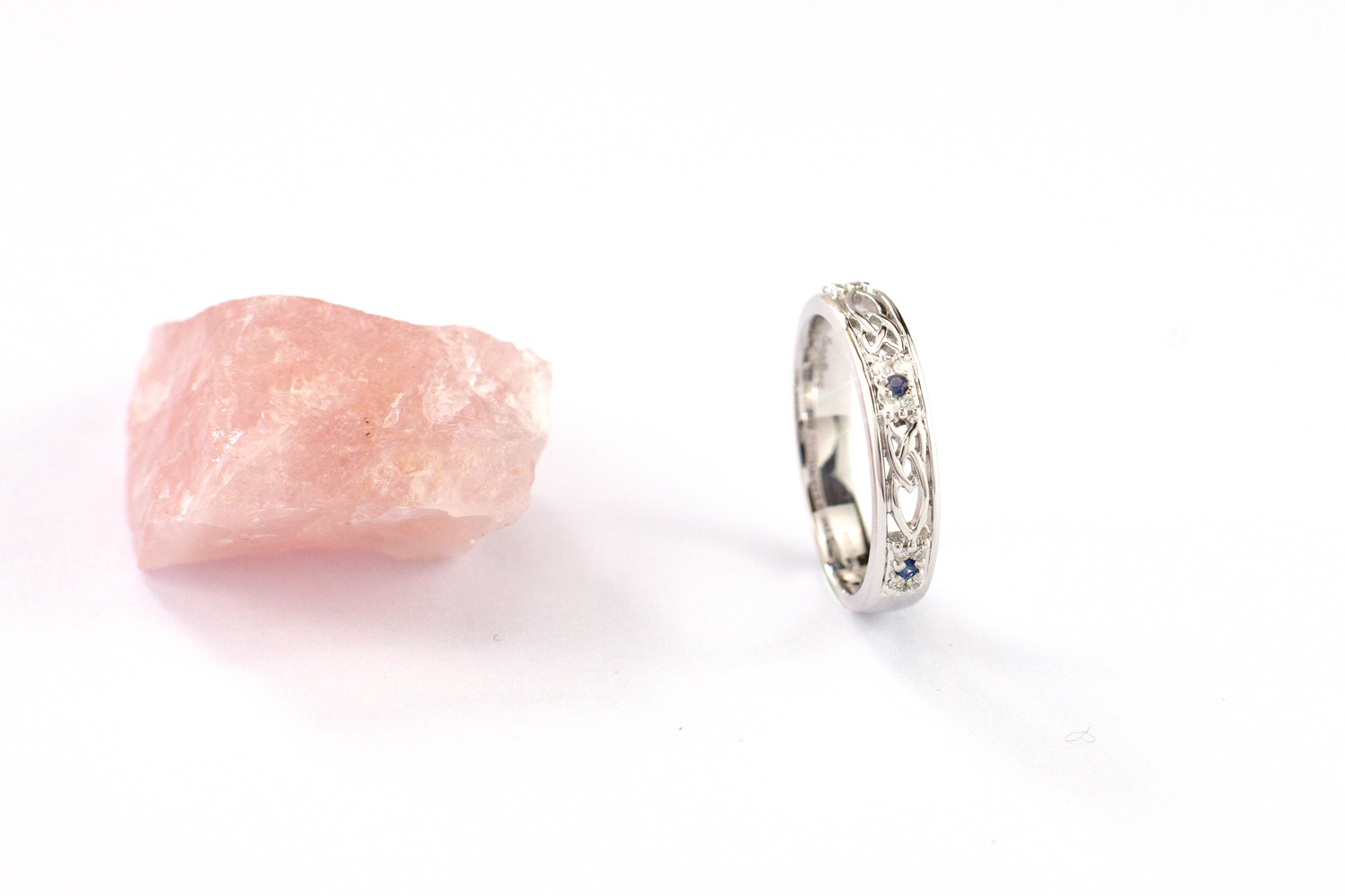 Gorgeous White Gold Celtic Knot & Trinity Knot Ring With a Polished Finish For Women