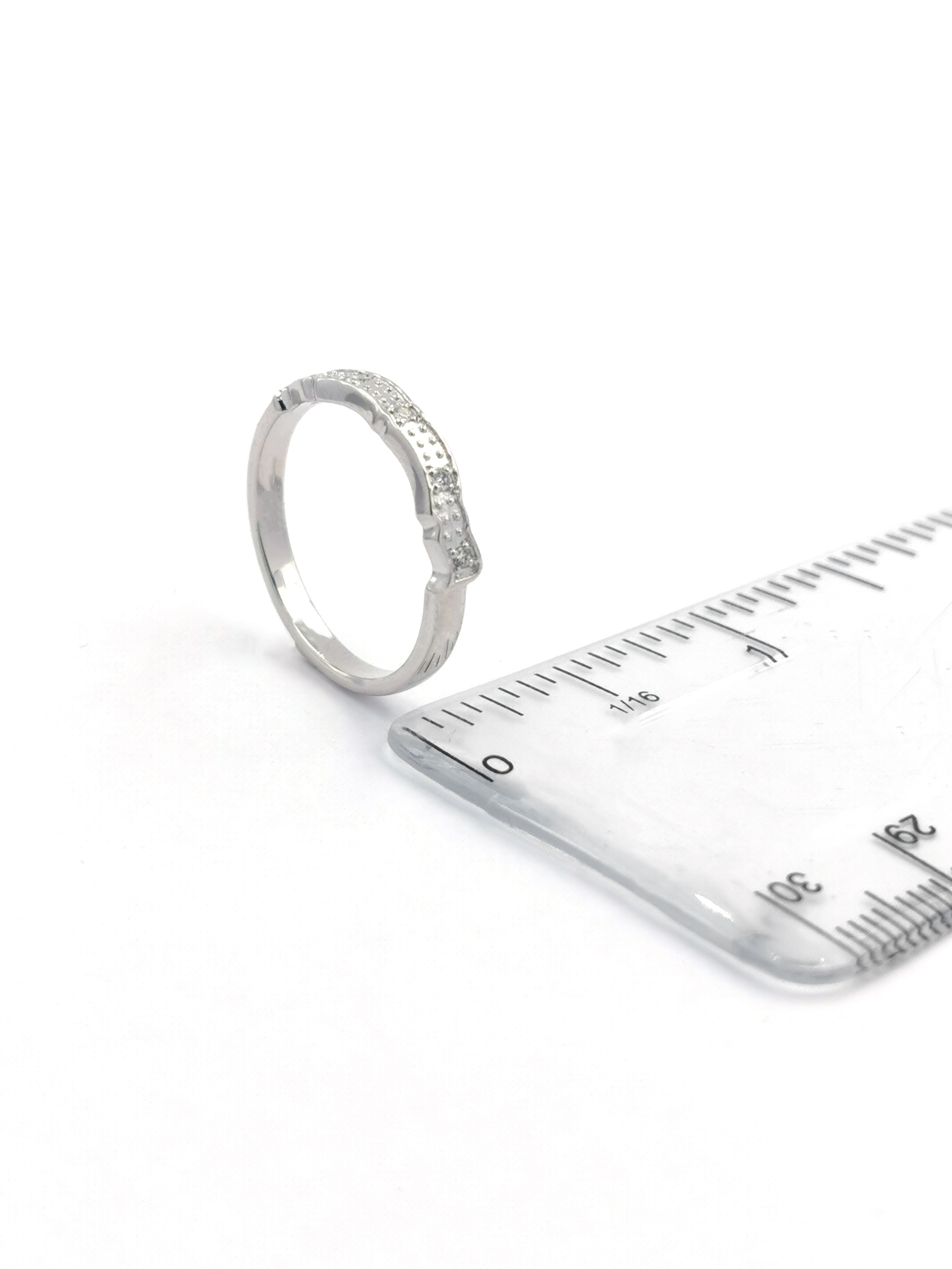Irish 14K White Gold Claddagh Wedding Ring For Women. Picture For Scale.