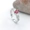 14K White Gold Trinity Knot Ring With 1/2 Karat Oval Ruby - Gallery