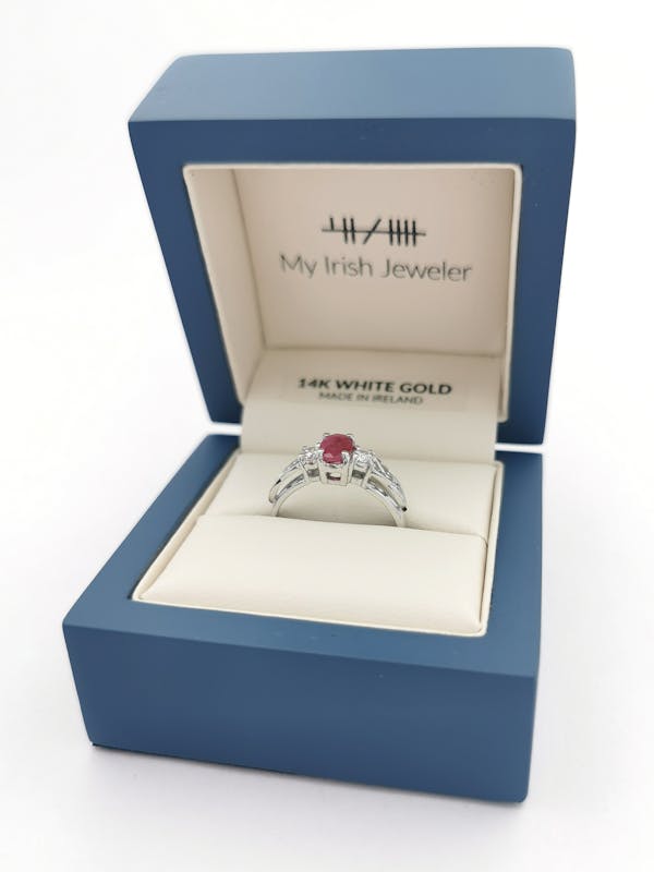 Attractive White Gold Trinity Knot Ring For Women. In Luxury Packaging.