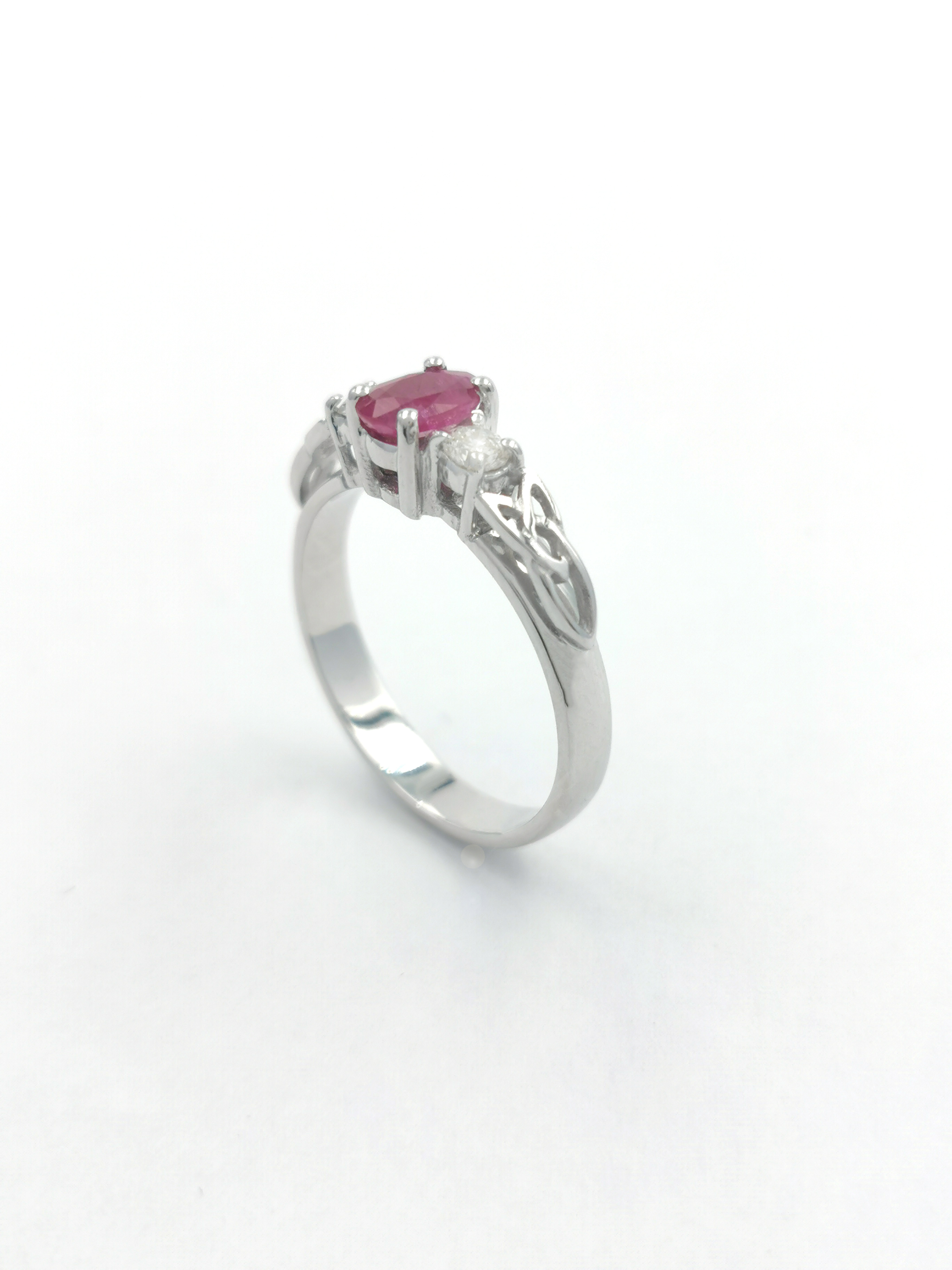 Genuine White Gold Trinity Knot Ring For Women