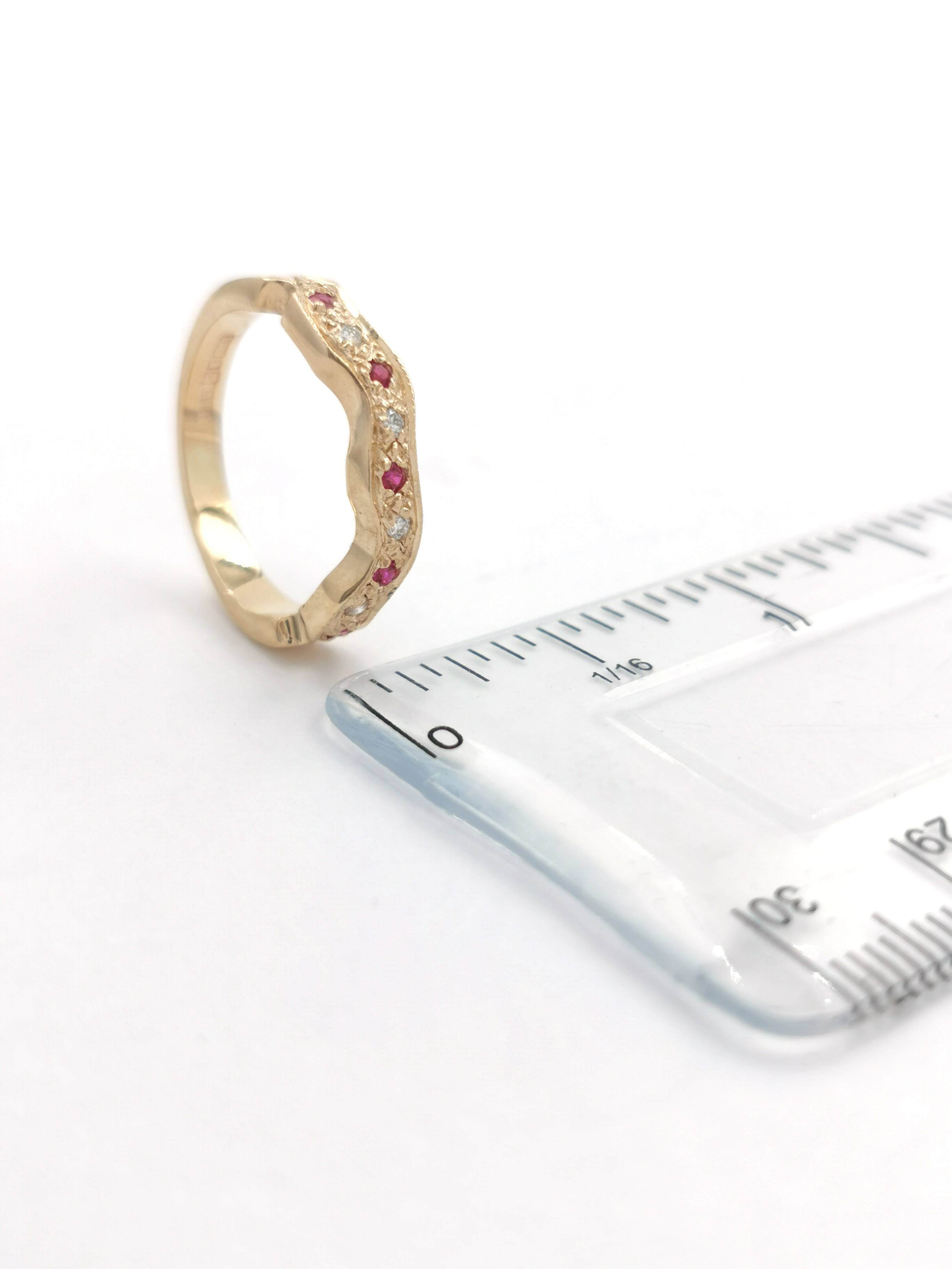 Romantic 14K Yellow Gold Claddagh Ring For Women. Picture For Scale.