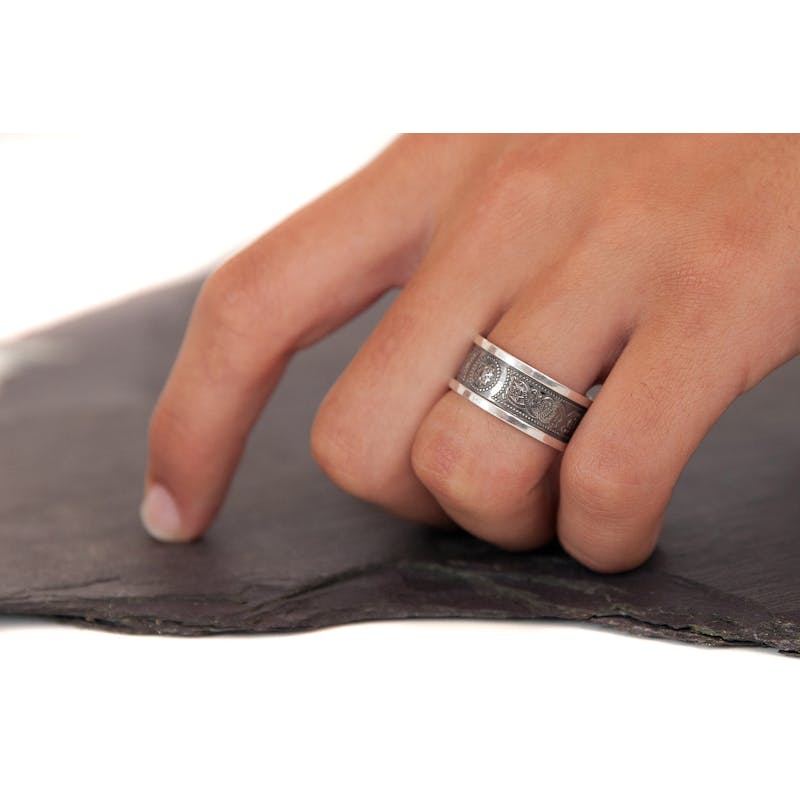 Oxidized Sterling Silver Ardagh Chalice Wedding Ring