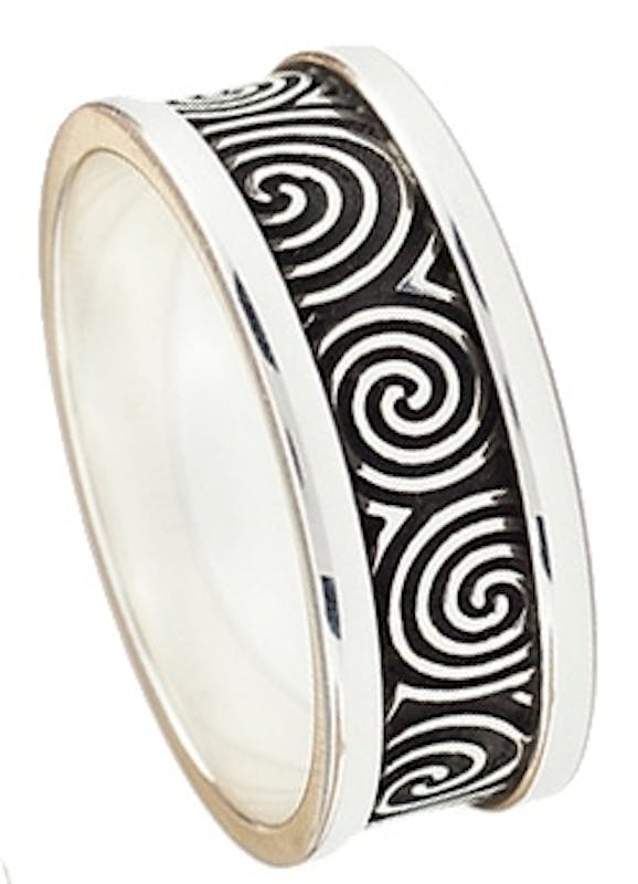 Newgrange Spiral Ring with Heavy Flat Trims
