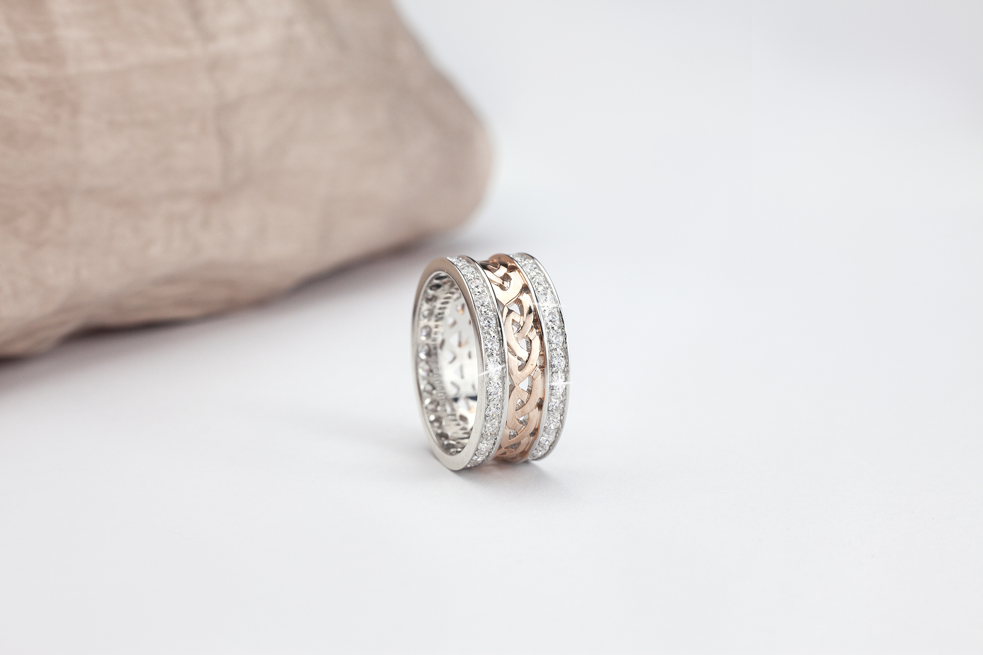 Real Rose Gold Celtic Knot Ring For Women