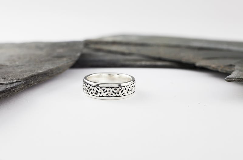 Genuine Sterling Silver Celtic Knot 8.0mm Ring With a Oxidized Finish