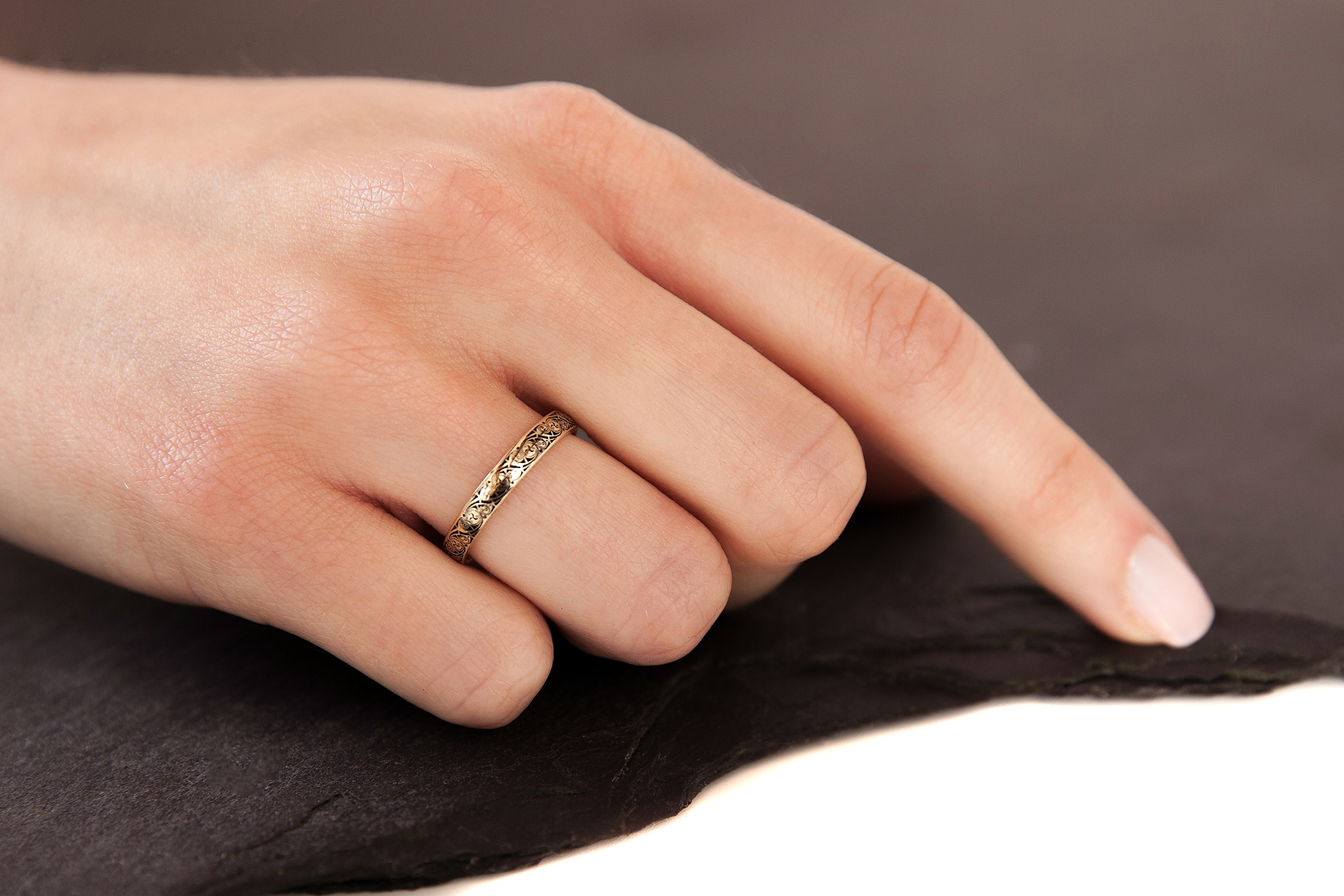 Irish 22K Yellow Gold Celtic Knot Wedding Ring For Women