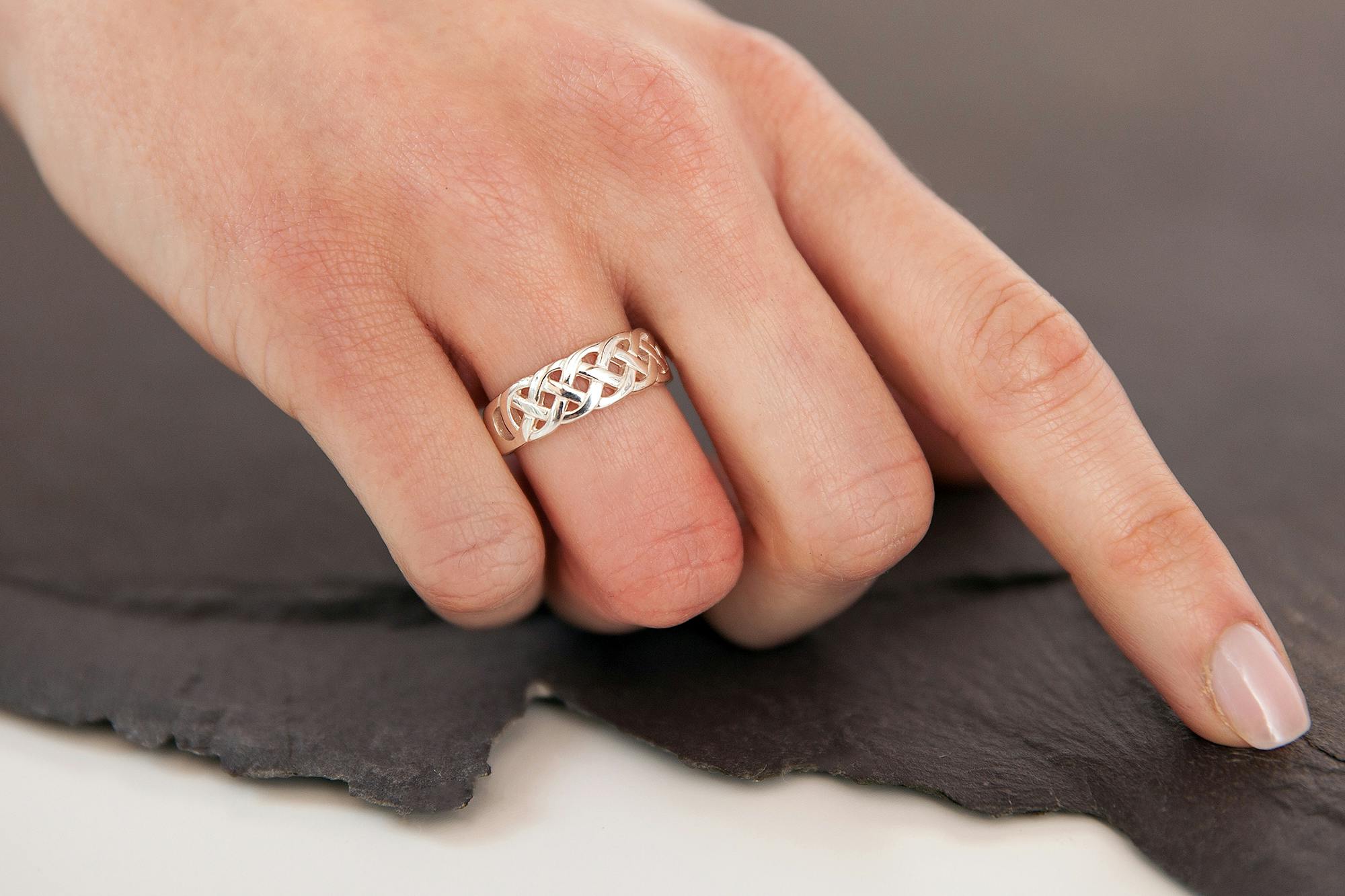 Ladies 7mm Silver Celtic Knot Ring, From Ireland | My Irish Jeweler