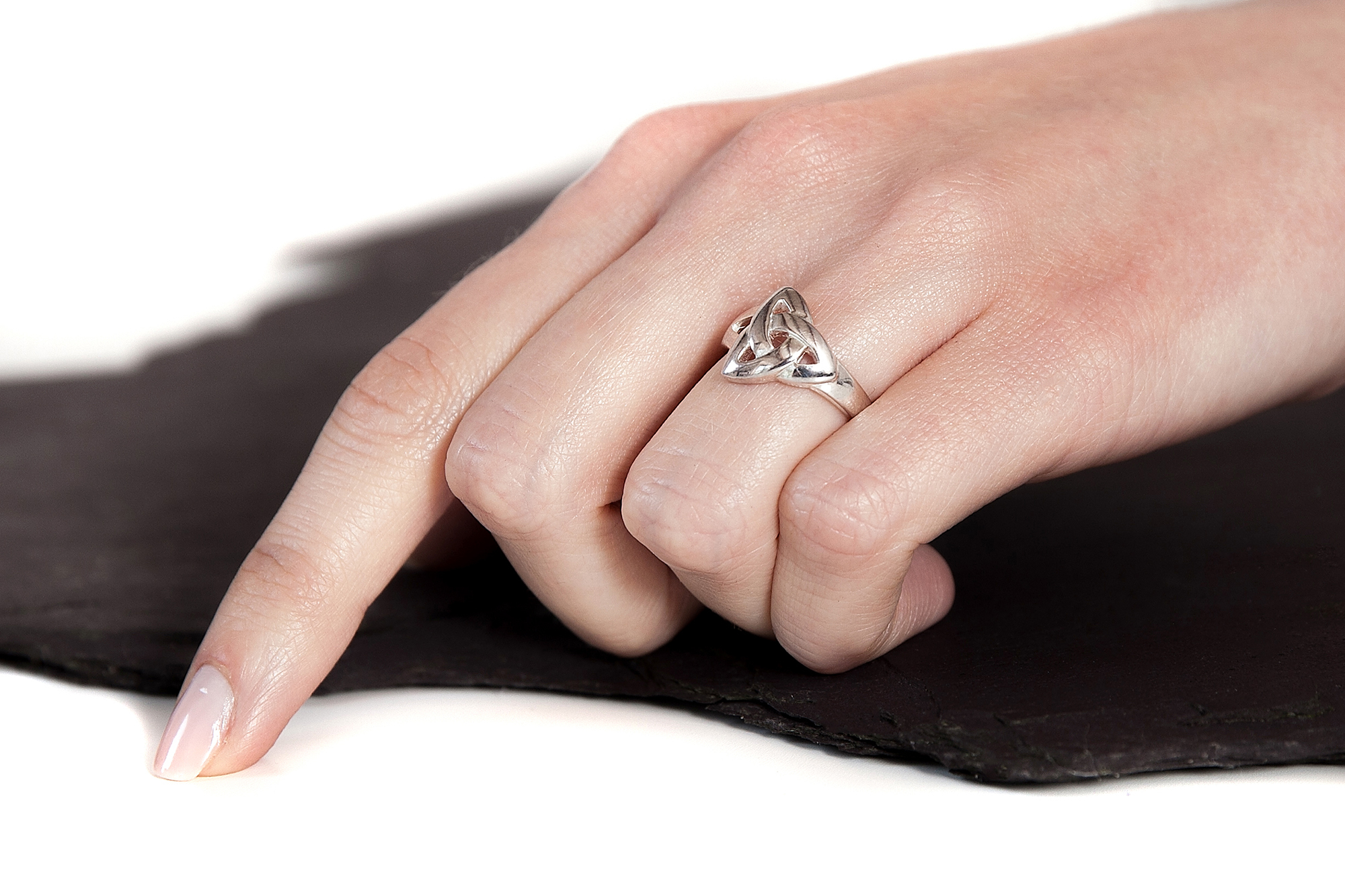 Genuine Sterling Silver Trinity Knot Ring For Women