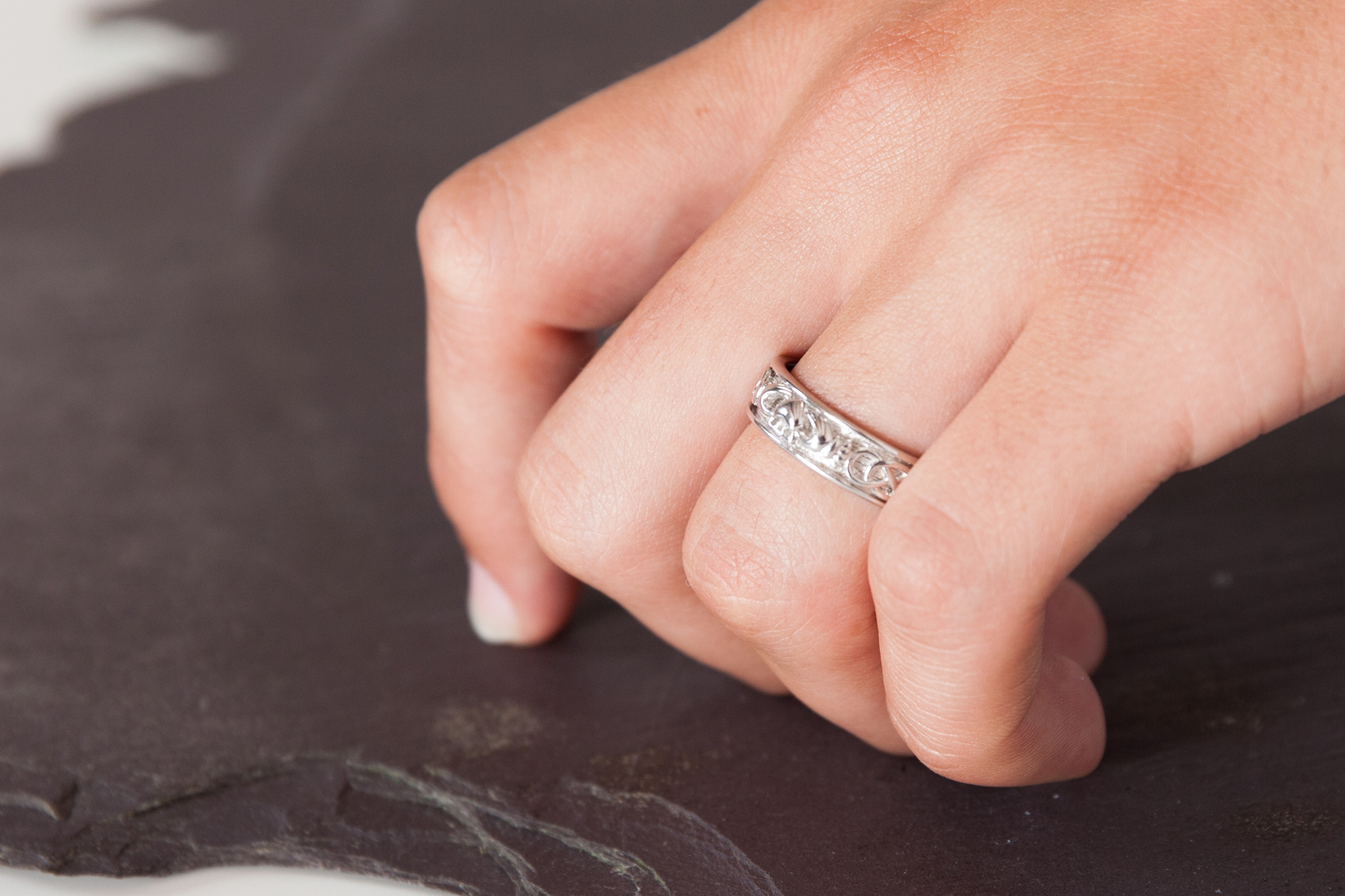 Claddagh Ring in Real Sterling Silver - Model Photo