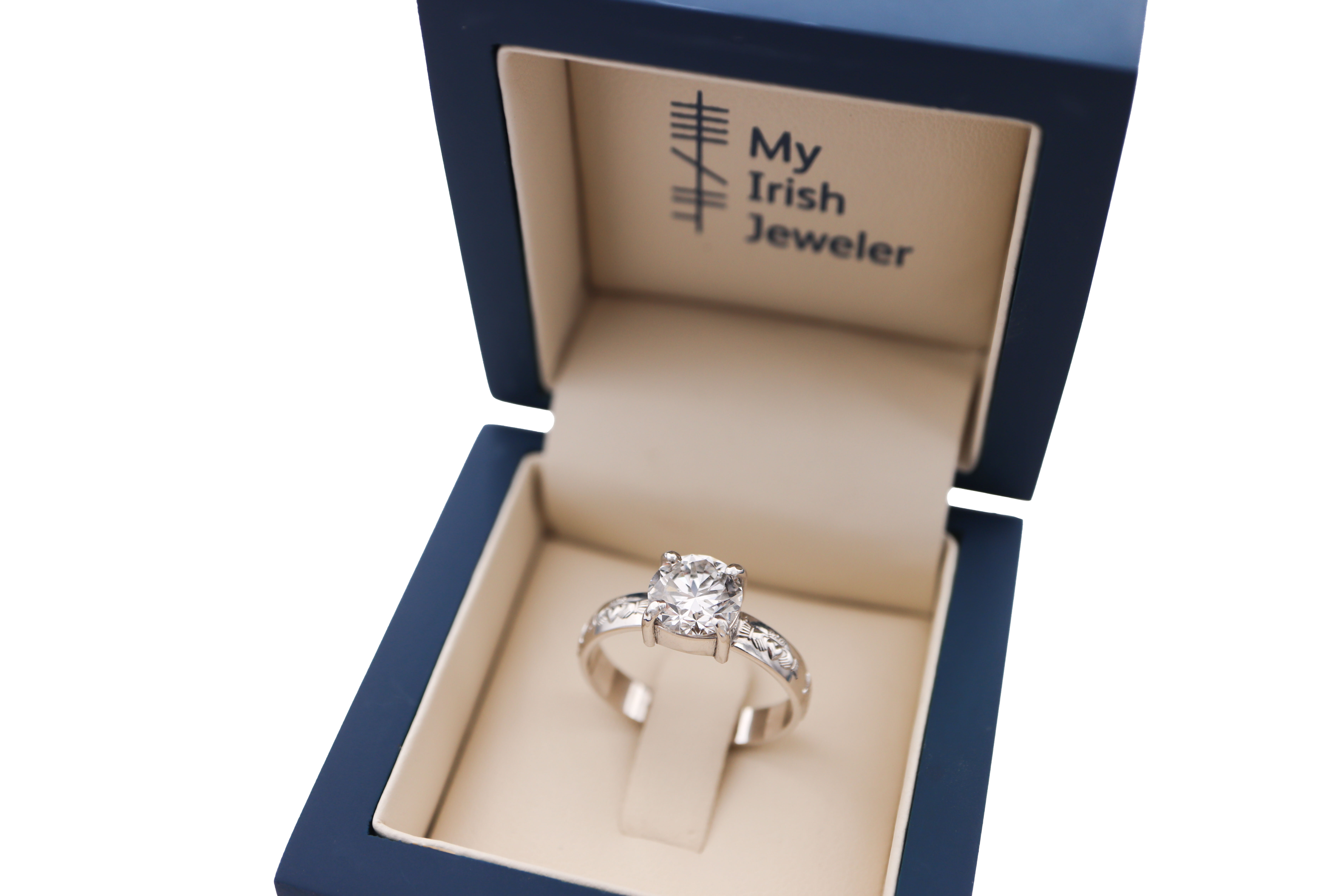 Gorgeous Platinum 950 Claddagh 4.0mm Ring For Women With a Polished Finish. In Luxury Packaging.