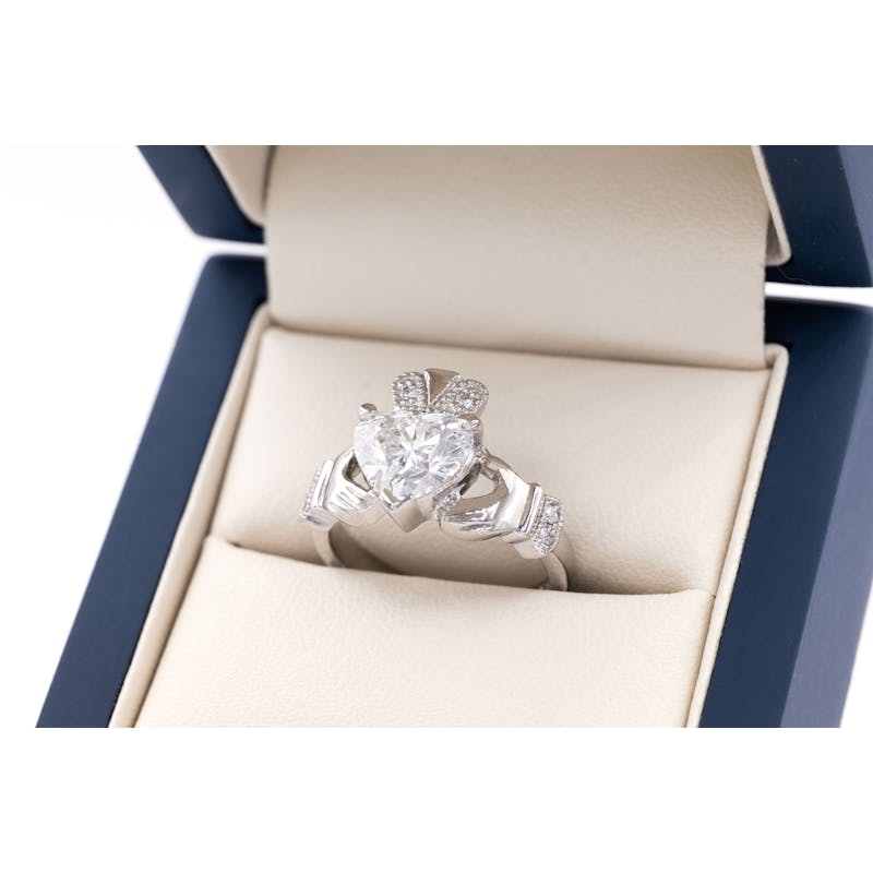 2ct Diamond Claddagh Ring, From Ireland My Irish Jeweler