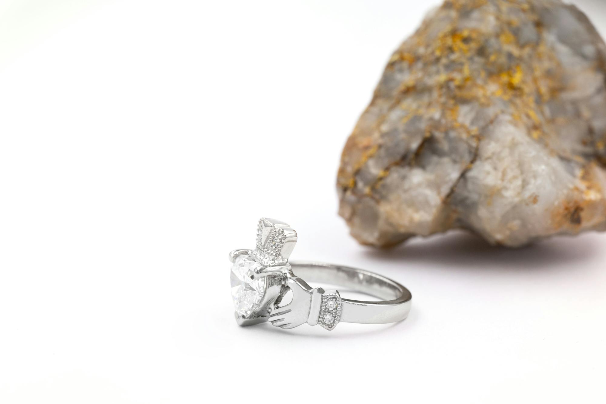 2ct Diamond Claddagh Ring, From Ireland My Irish Jeweler