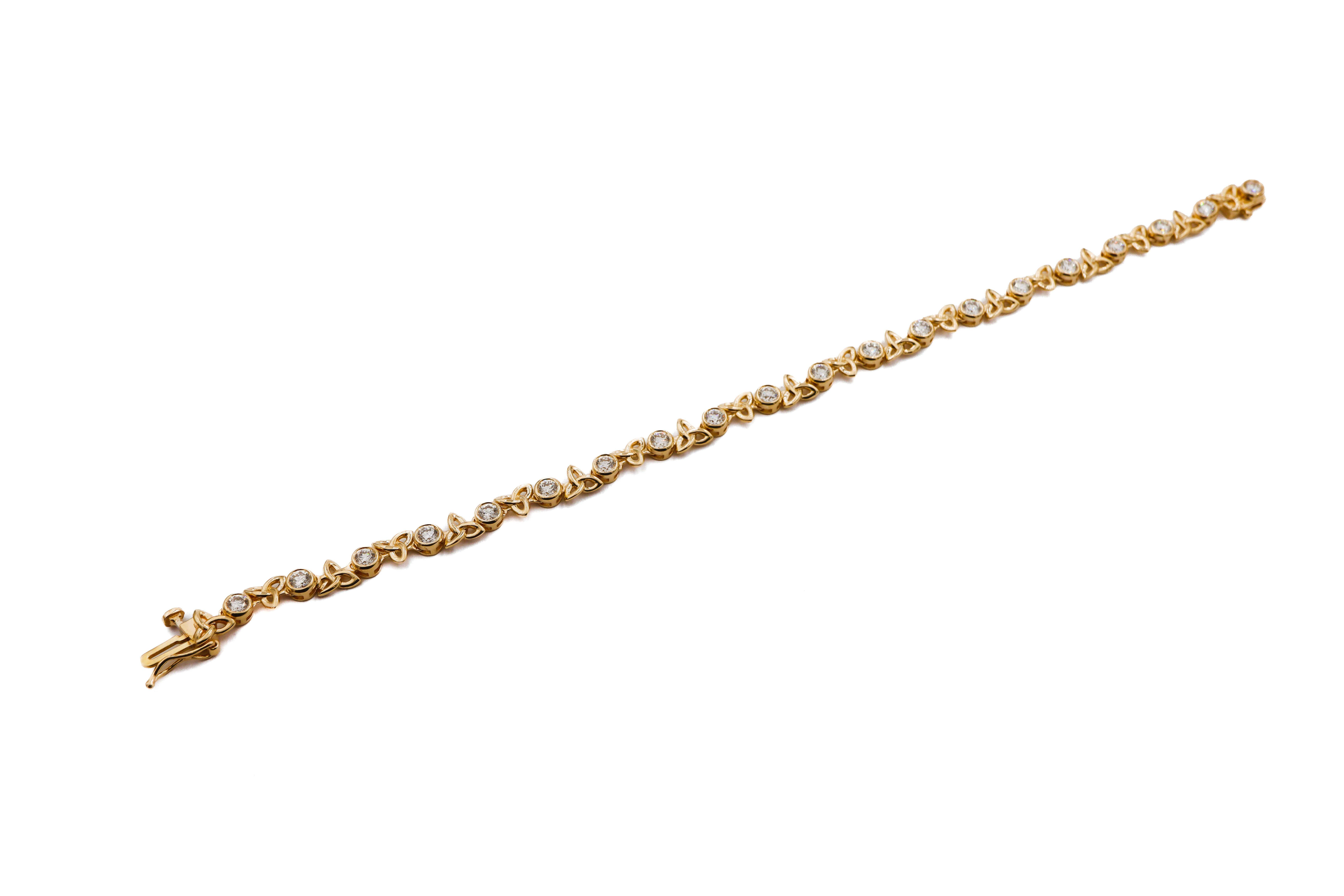 Attractive Yellow Gold Trinity Knot Bracelet For Women With a Polished Finish