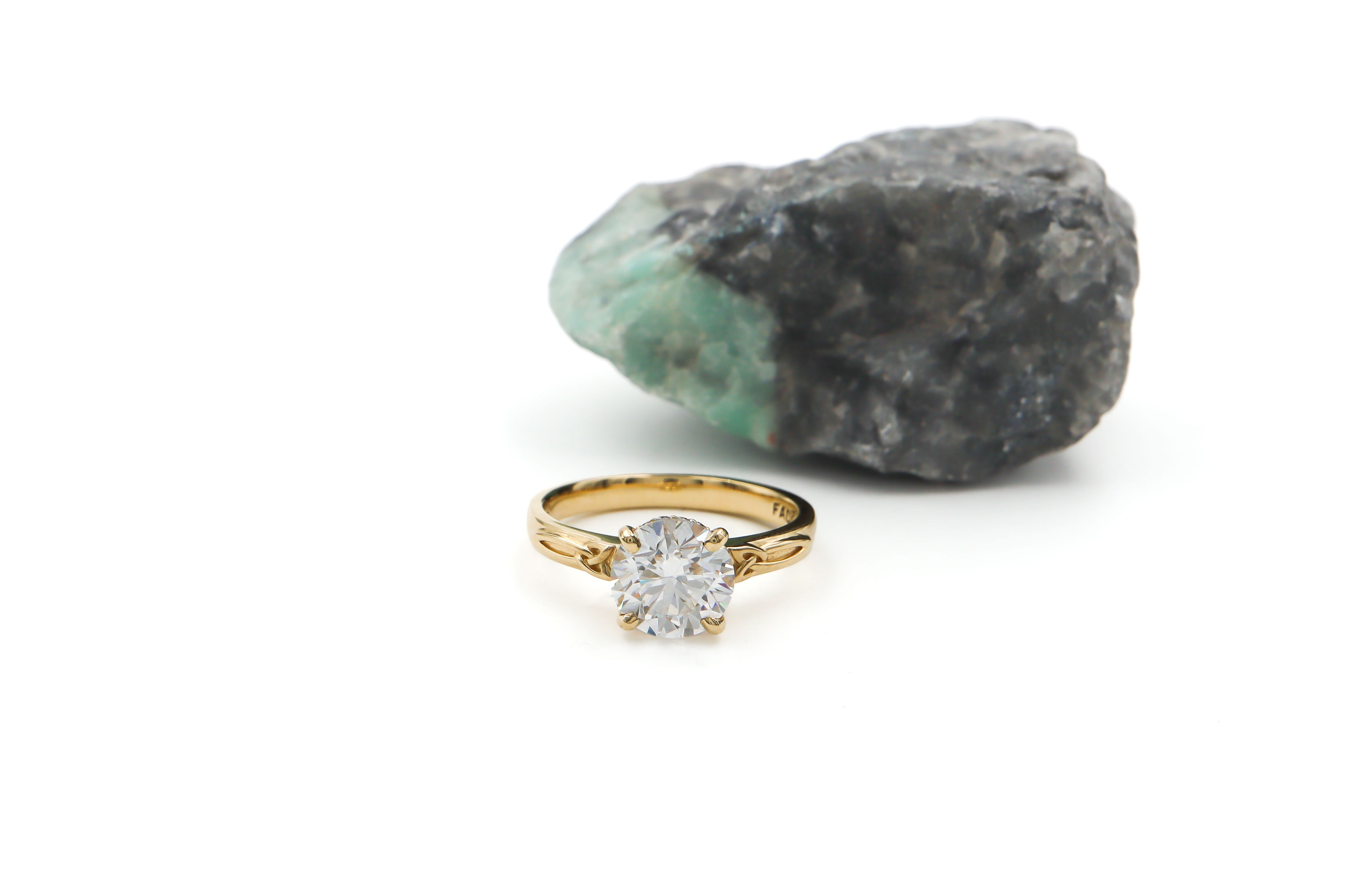 Real Yellow Gold Trinity Knot 2.00ct Lab Grown Diamond Engagement Ring With a Polished Finish For Women