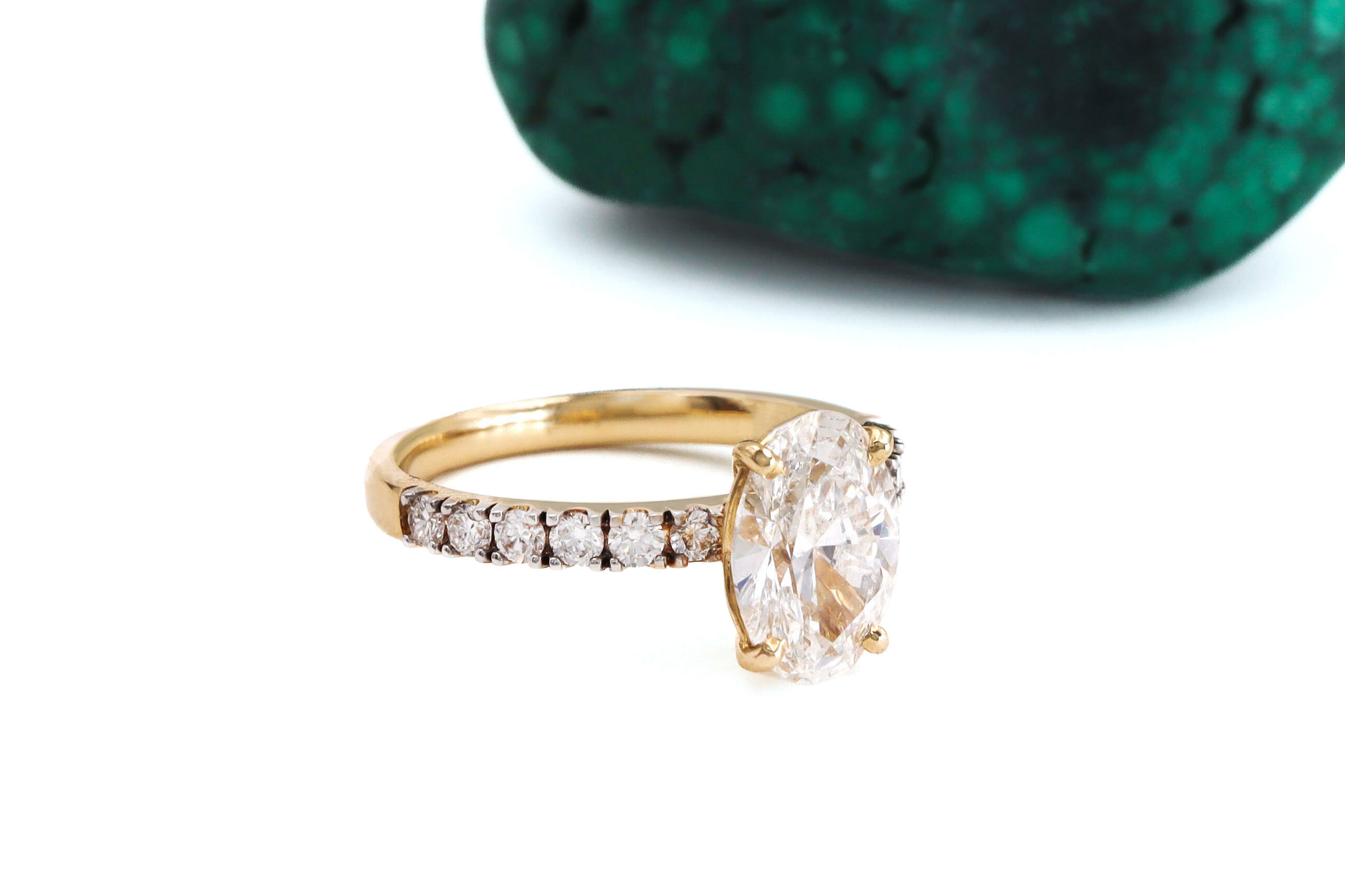 Luxurious 14K Yellow Gold Trinity Knot 2.0mm Ring For Women With a Polished Finish. Side View.