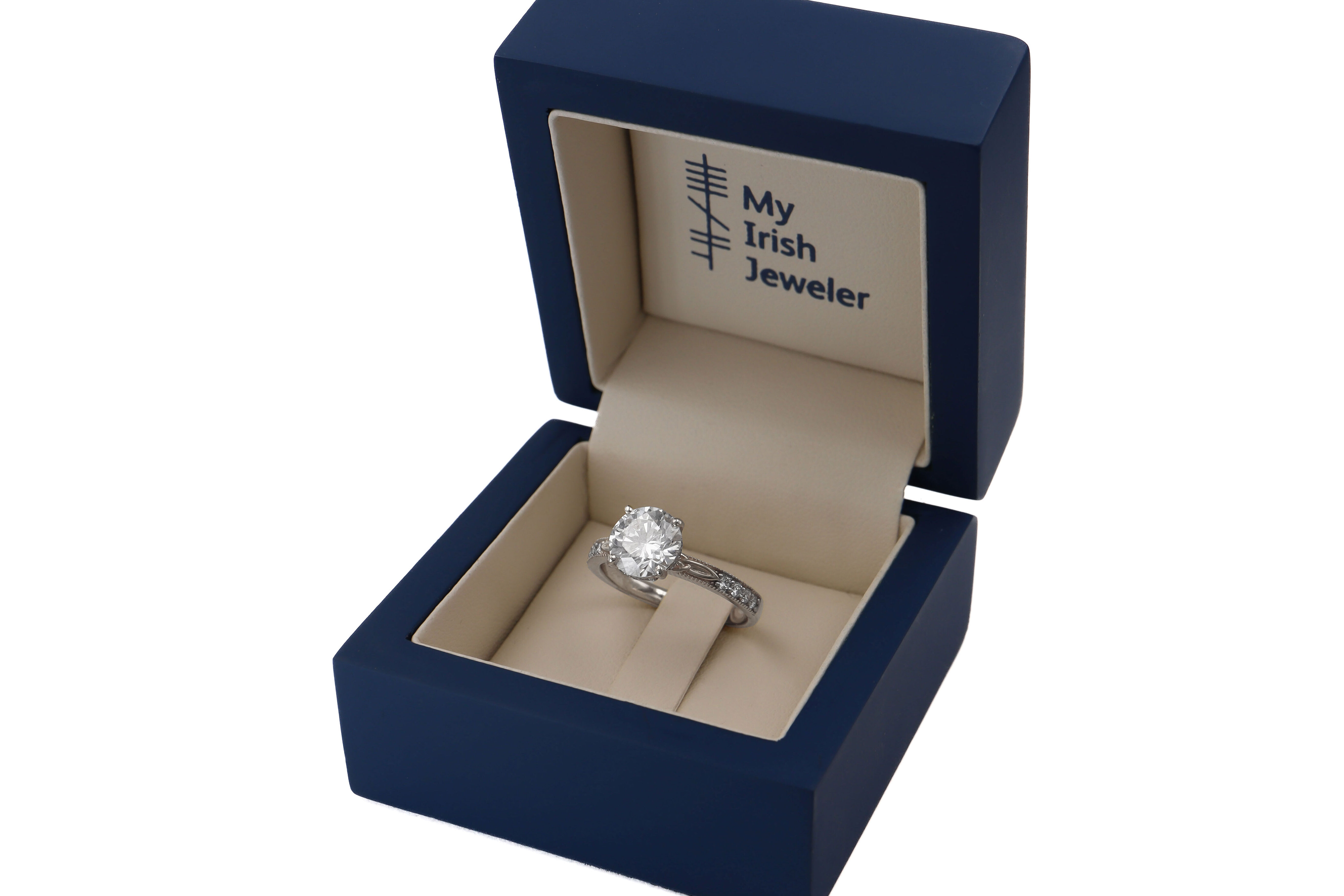 Womens Trinity Knot 2.00ct Lab Grown Diamond Ring in Platinum. In Luxury Packaging.