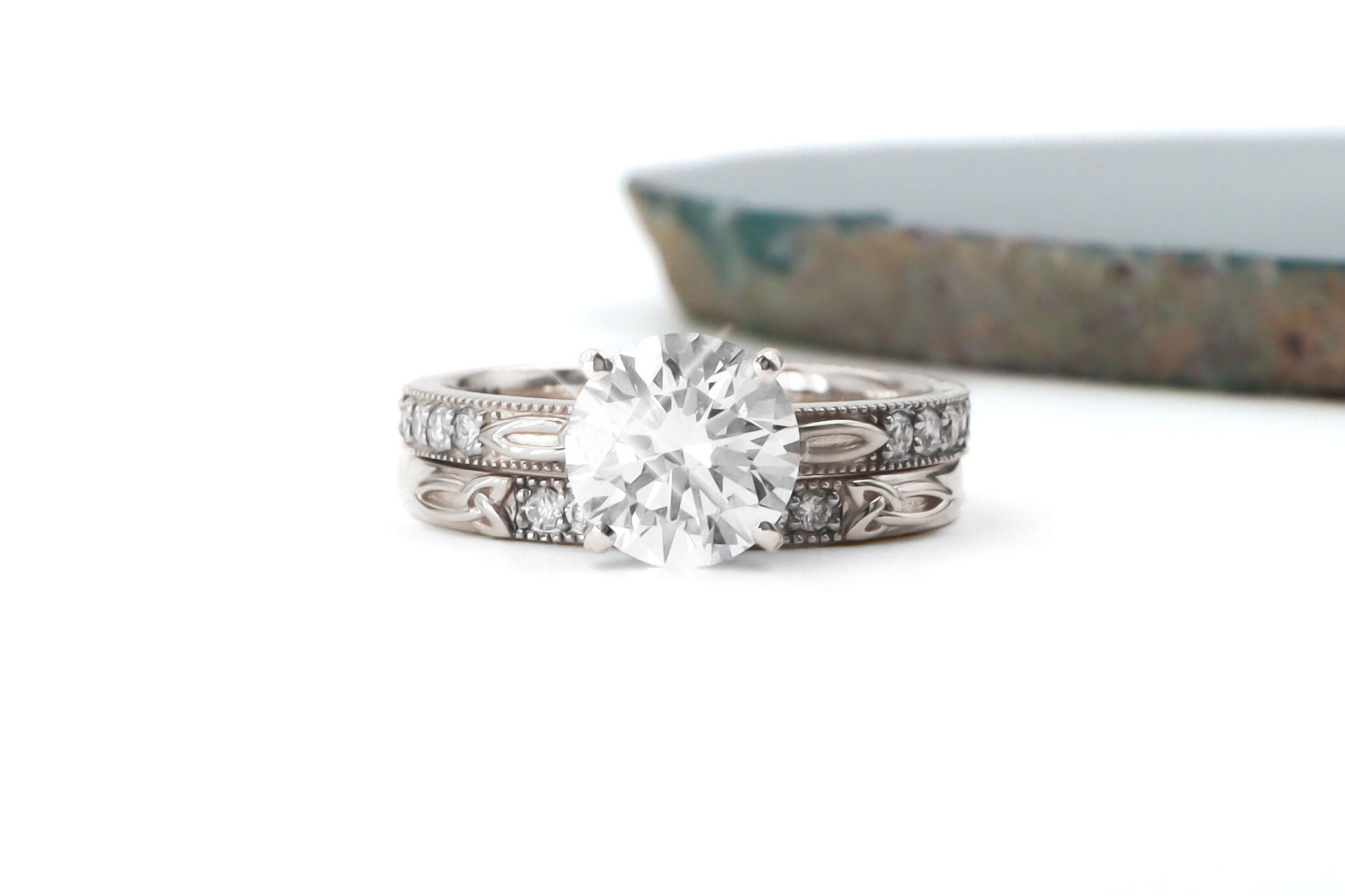 Real Platinum Trinity Knot Engagement Ring For Women