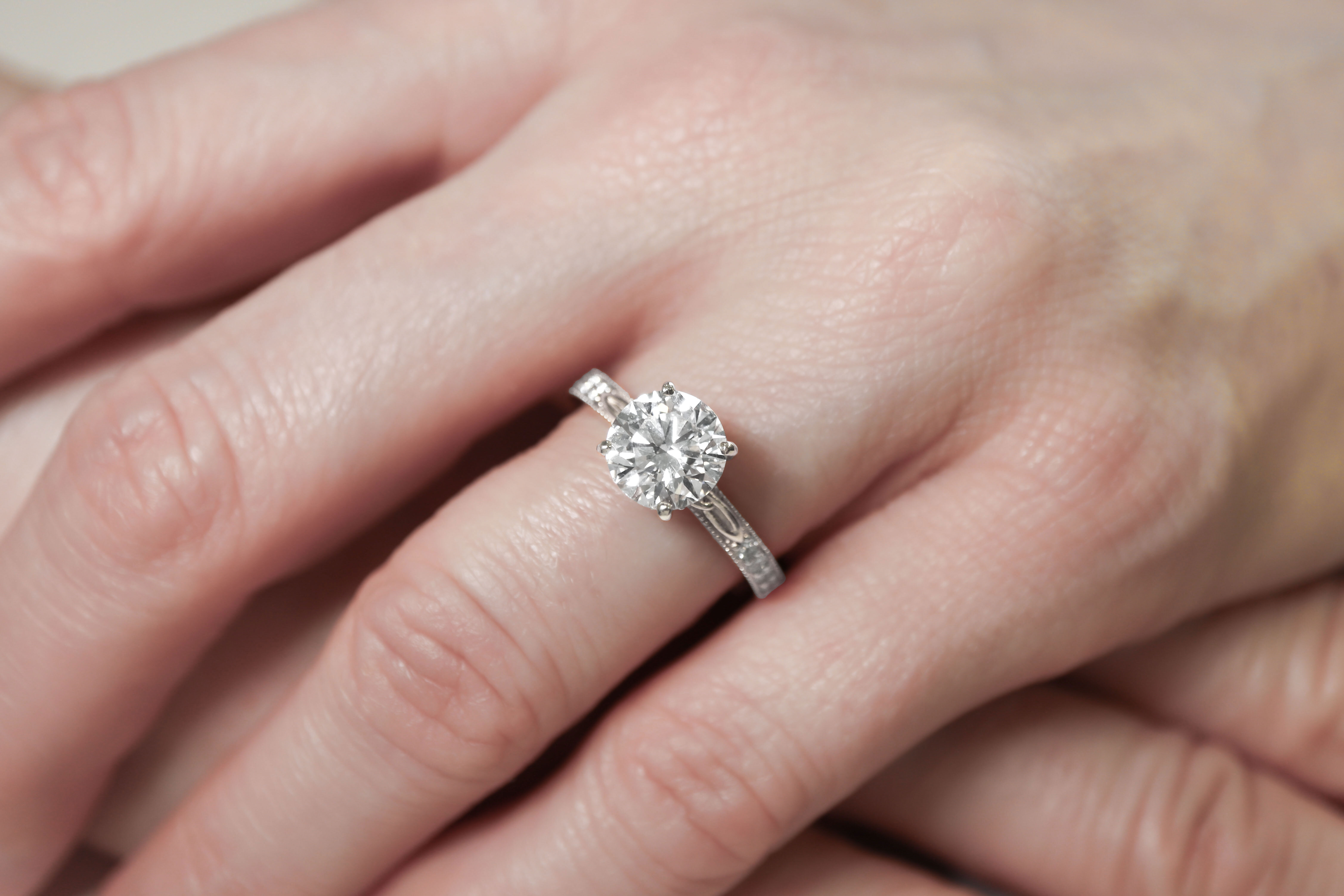 Luxurious Platinum Trinity Knot 2.00ct Lab Grown Diamond Ring For Women - Model Photo