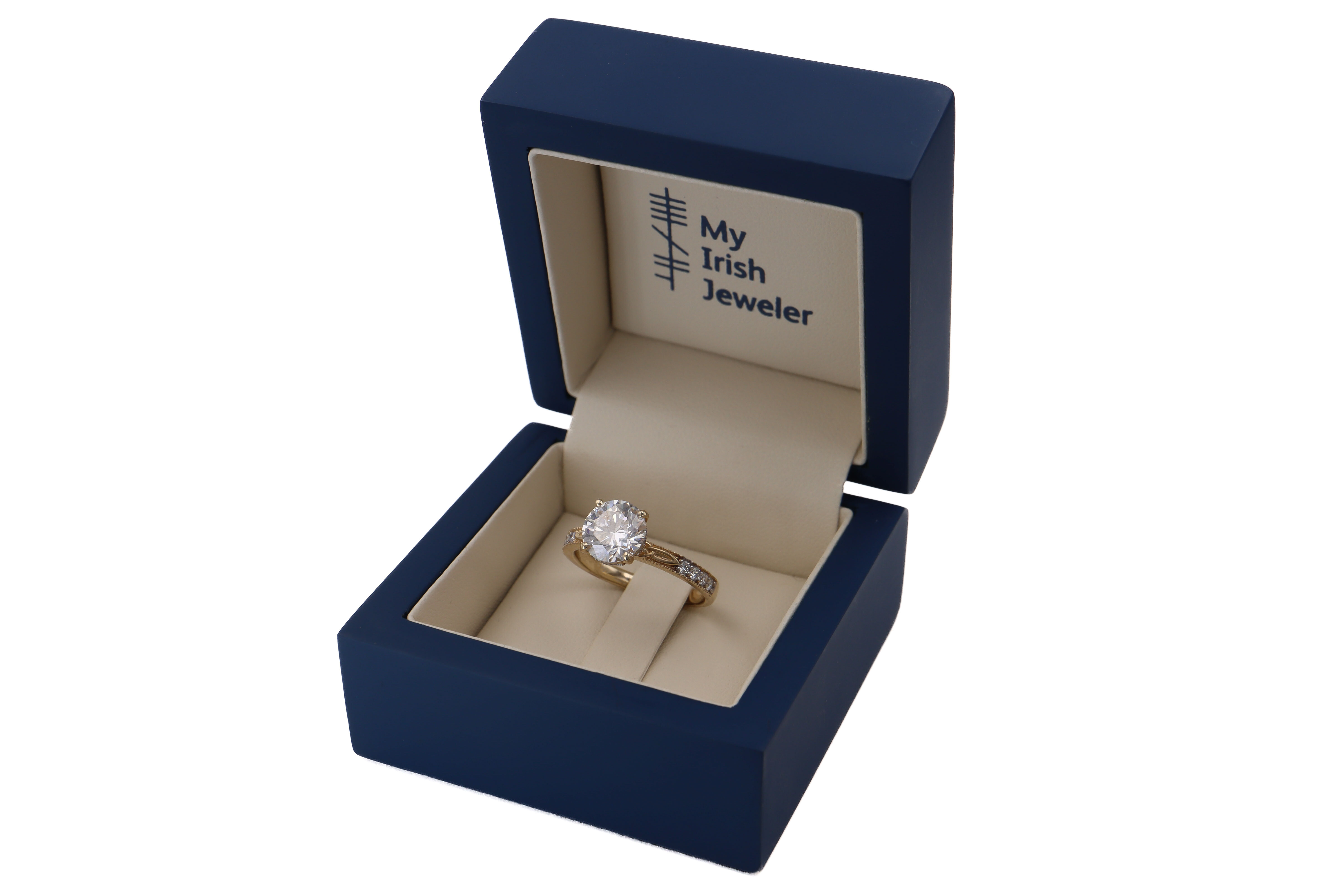 Genuine Yellow Gold Trinity Knot 2.5mm Ring With a Polished Finish For Women. In Luxury Packaging.