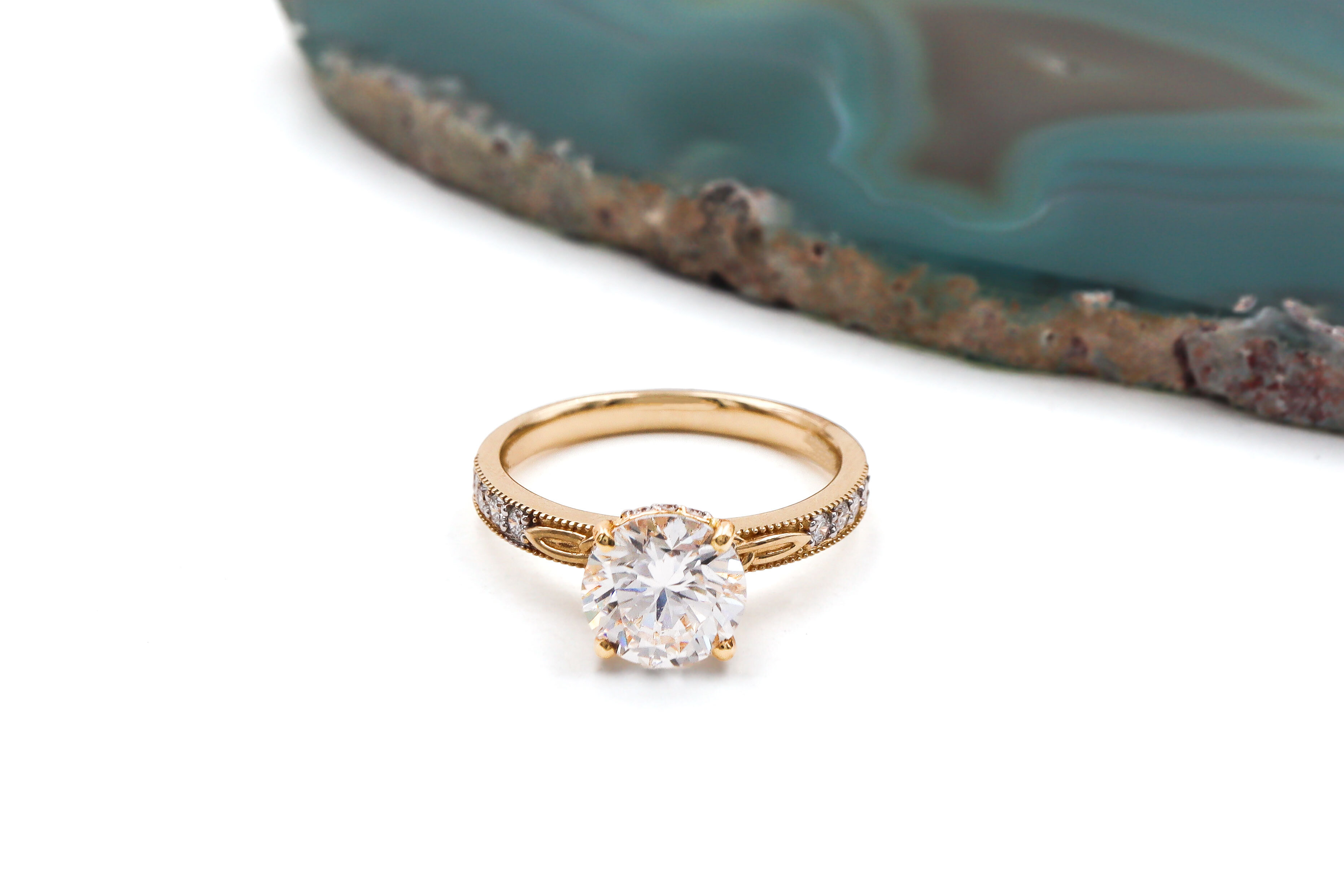 Attractive 14K Yellow Gold Trinity Knot 2.00ct Lab Grown Diamond Ring For Women With a Polished Finish