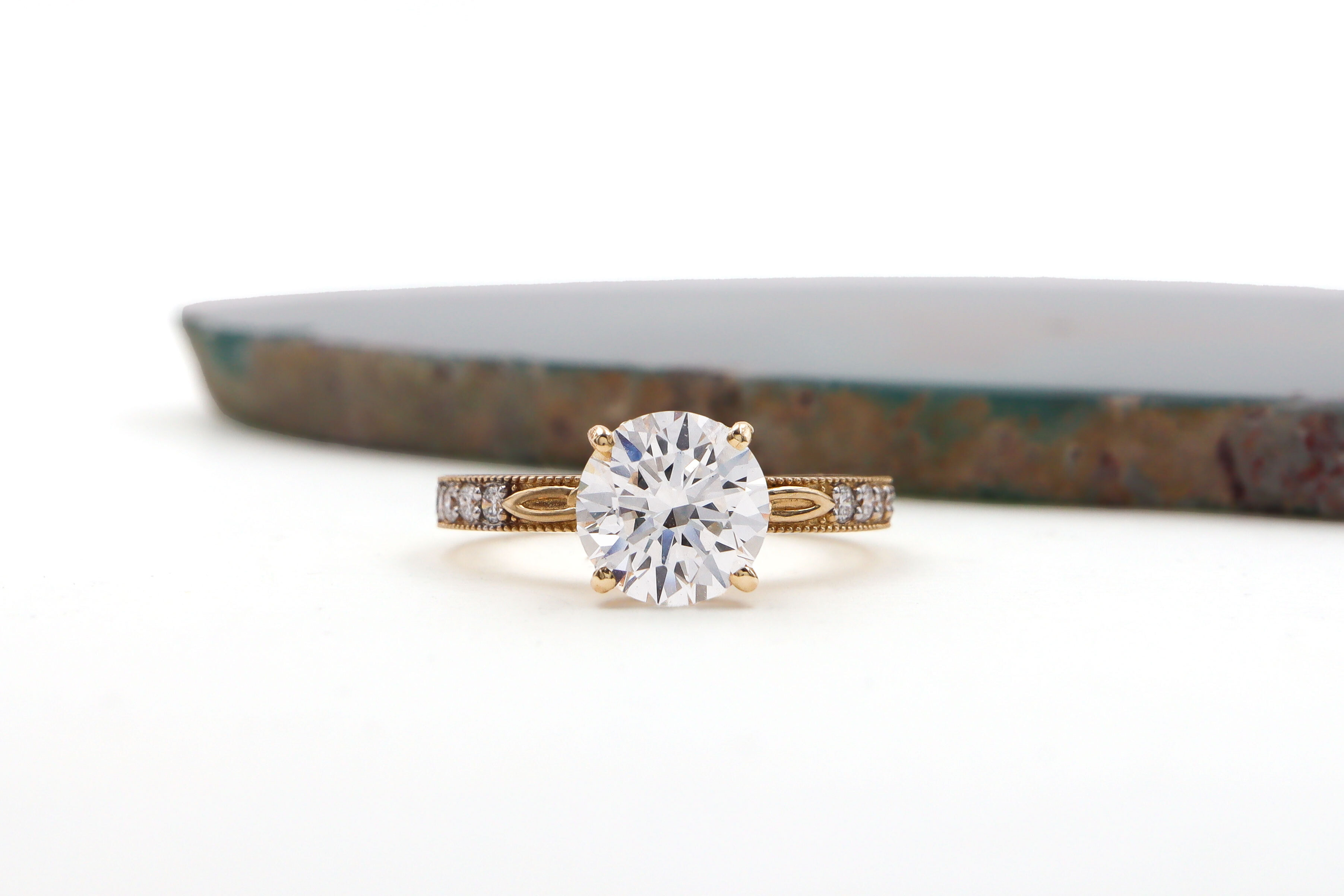 Womens Polished Yellow Gold Trinity Knot Engagement Ring