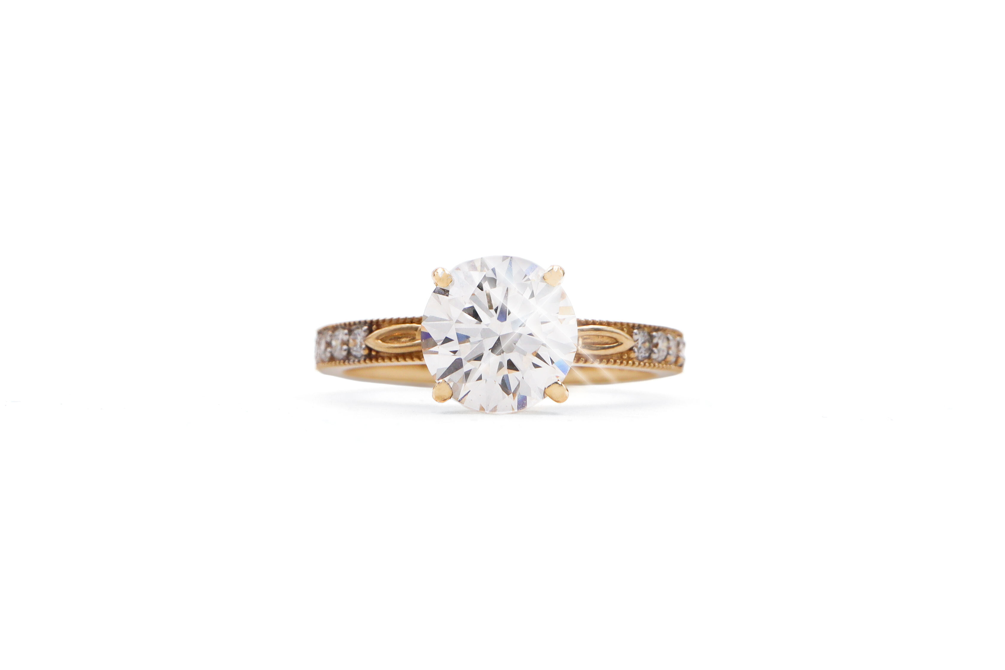 Womens Polished Yellow Gold Trinity Knot Engagement Ring