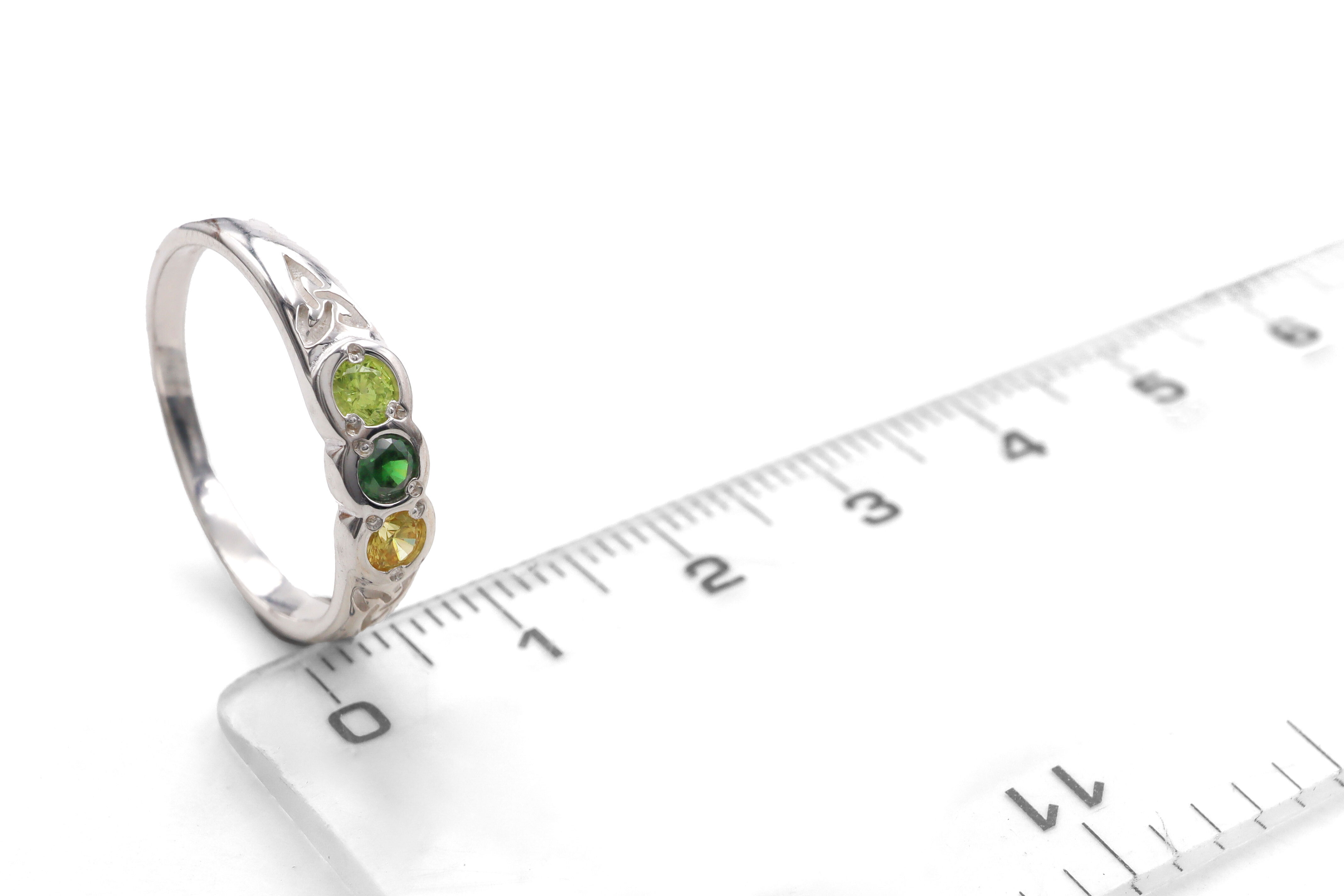 Womens None Birthstone Ring in Sterling Silver With a Polished Finish. Picture For Scale.