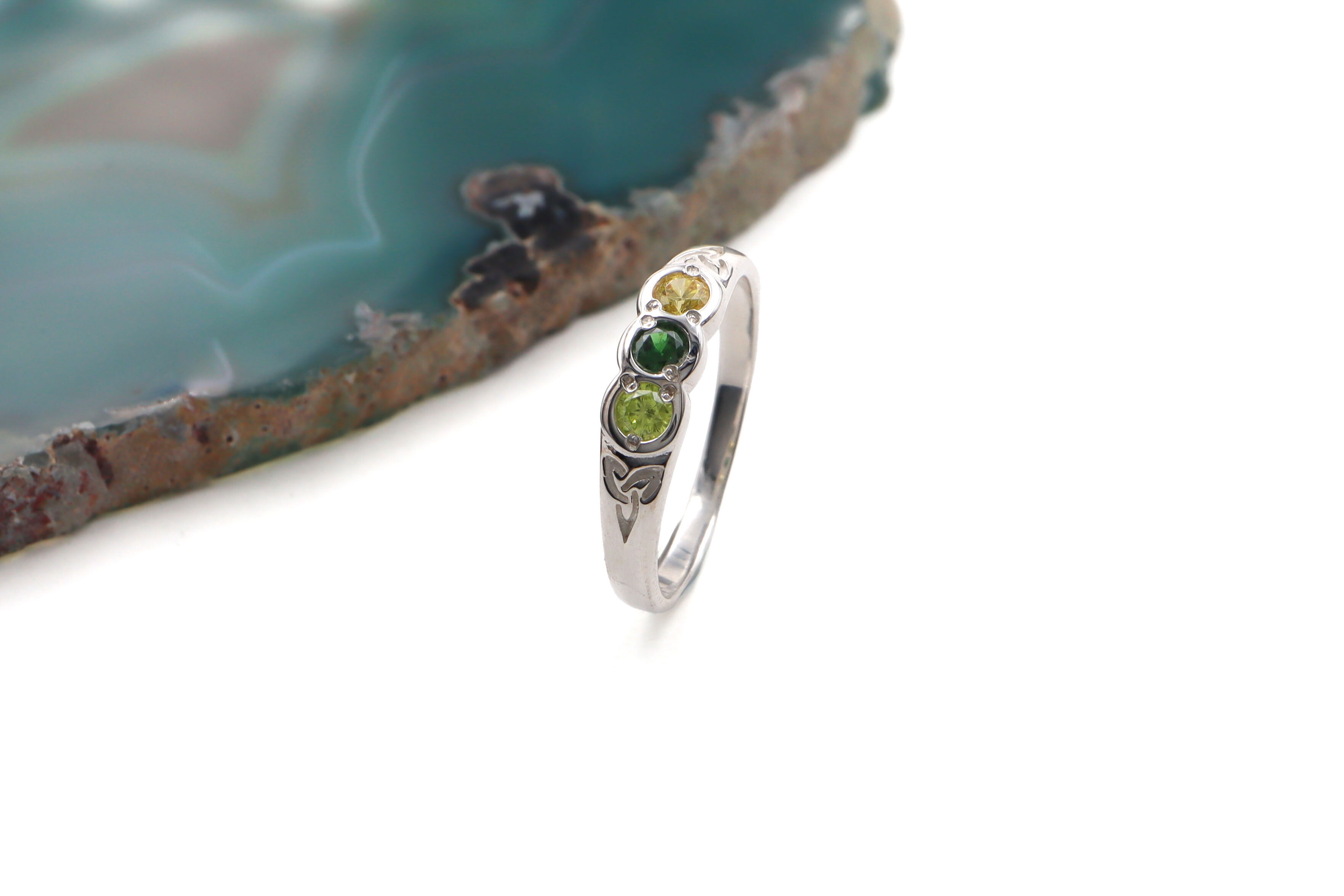 Personalized Sterling Silver None Birthstone 1.5mm Ring With a Polished Finish For Women. Side View.