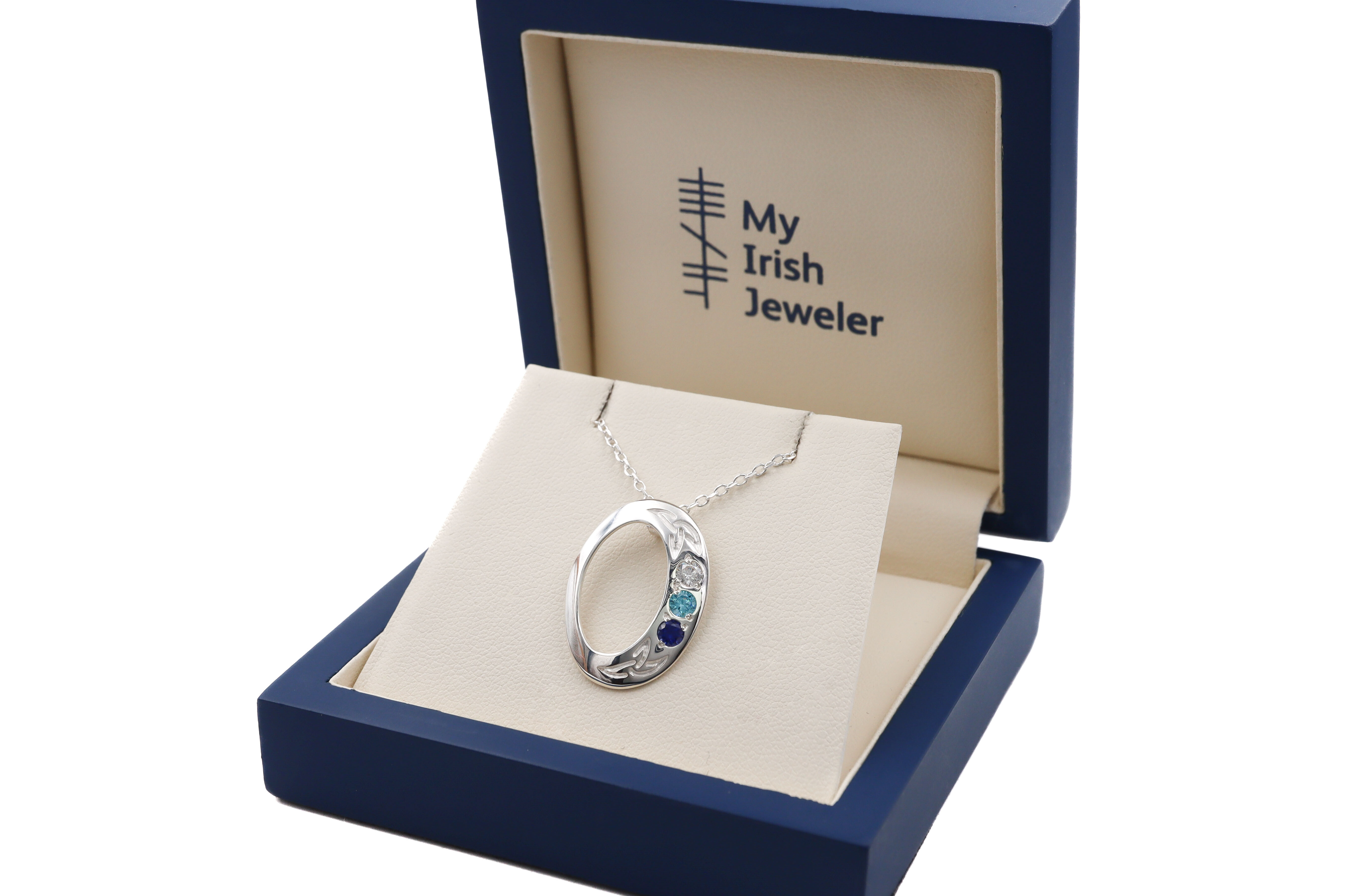 Personalized Sterling Silver None Birthstone Necklace For Women With a Polished Finish. In Luxury Packaging.