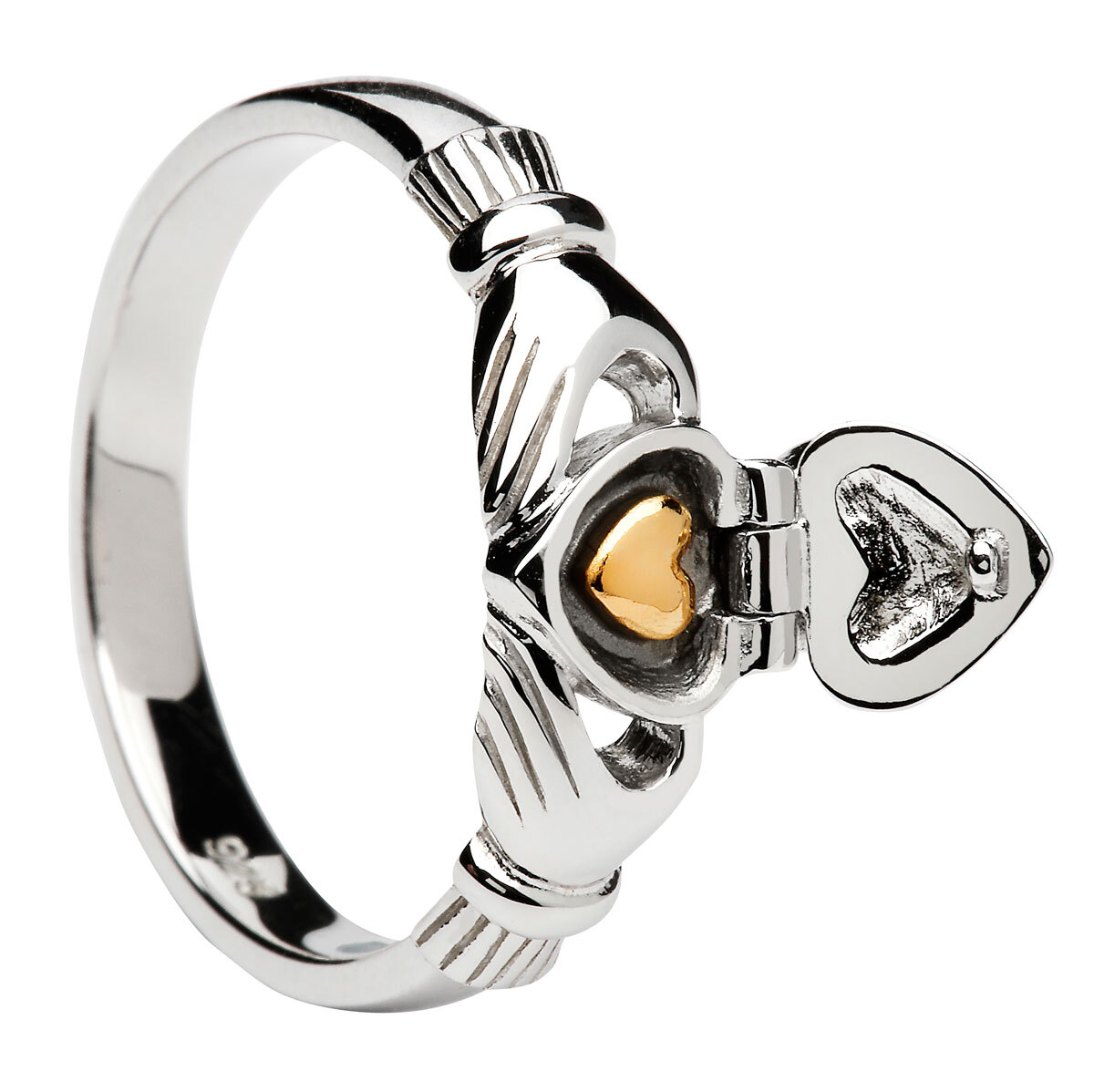 Womens Sterling Silver Claddagh Ring