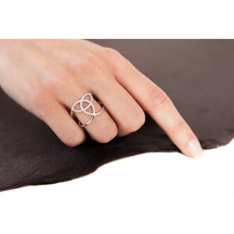 Genuine Sterling Silver Trinity Knot Ring For Women