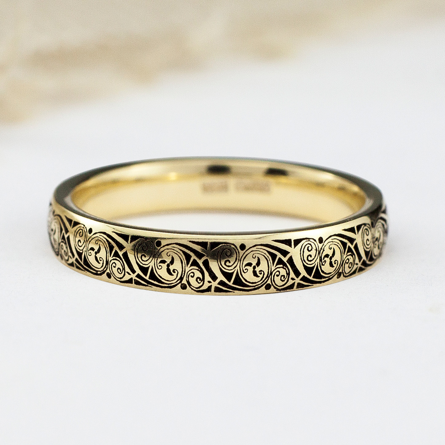 Authentic Yellow Gold Celtic Knot Wedding Ring For Women